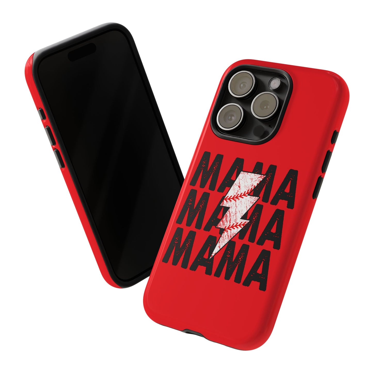 Baseball Mama Lightning Phone Case - Bold Red Design for Moms, Gift for Mother's Day, Birthday, Sports Fans, Tough and Stylish