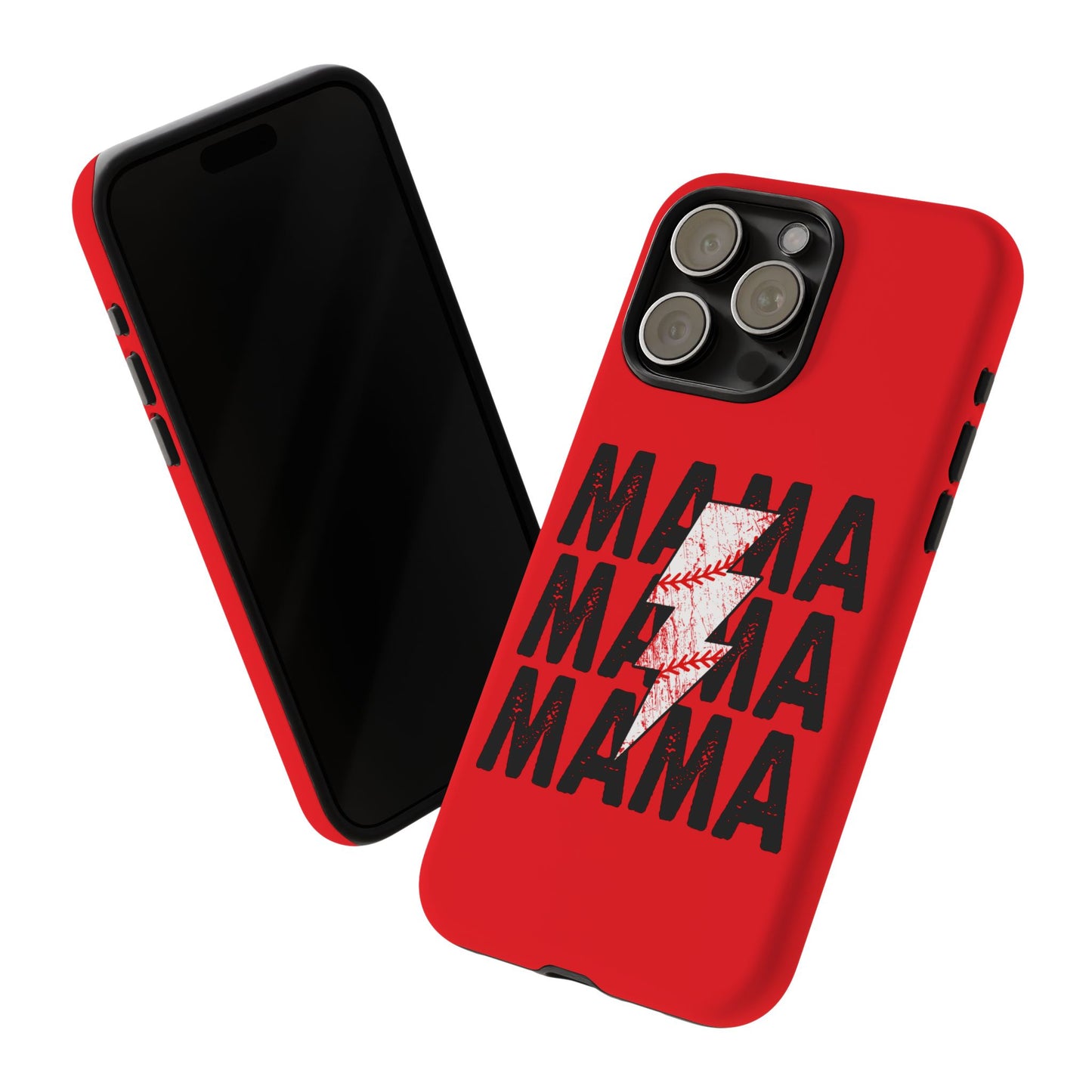 Baseball Mama Lightning Phone Case - Bold Red Design for Moms, Gift for Mother's Day, Birthday, Sports Fans, Tough and Stylish