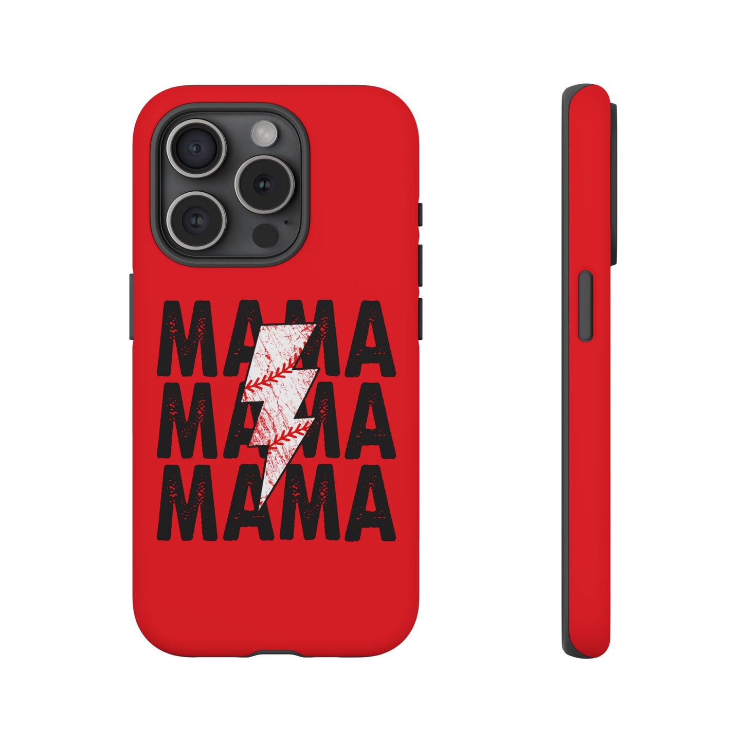 Baseball Mama Lightning Phone Case - Bold Red Design for Moms, Gift for Mother's Day, Birthday, Sports Fans, Tough and Stylish