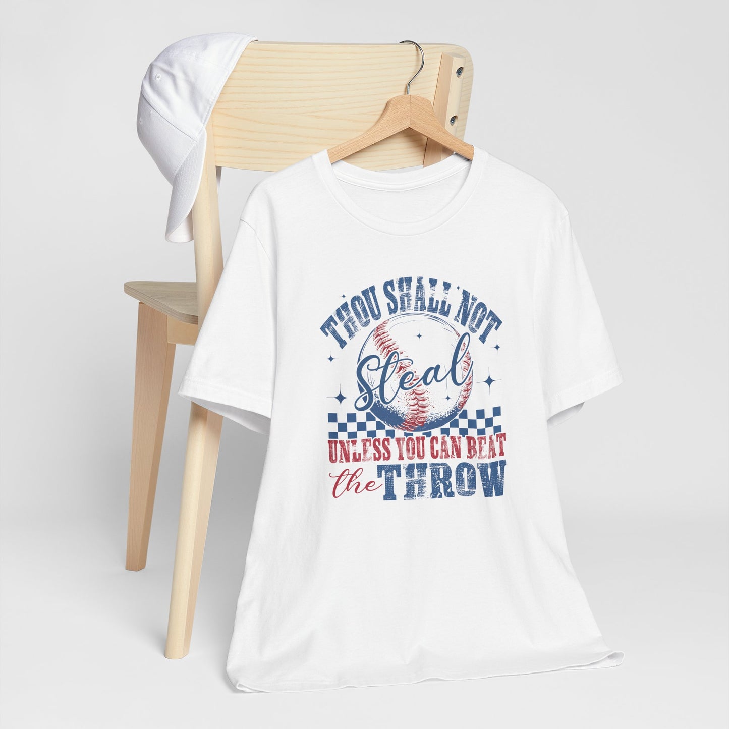 Baseball Tee — "Thou Shall Not Steal Unless You Can Beat the Throw" Vintage Baseball T‑Shirt
