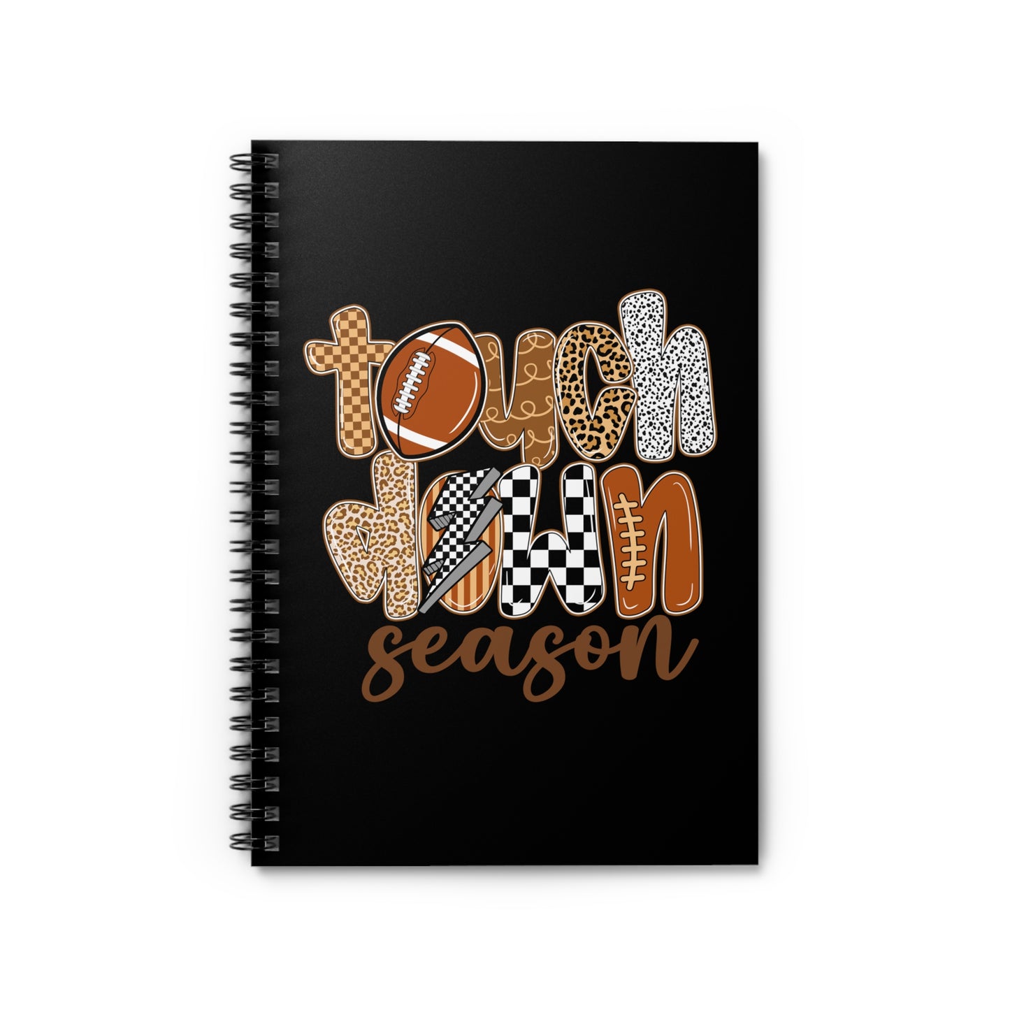 Football-Themed Spiral Notebook - Touchdown Season Design, Perfect for Gamers, Students, Gift for Coaches, Game Day Planning, School [...]