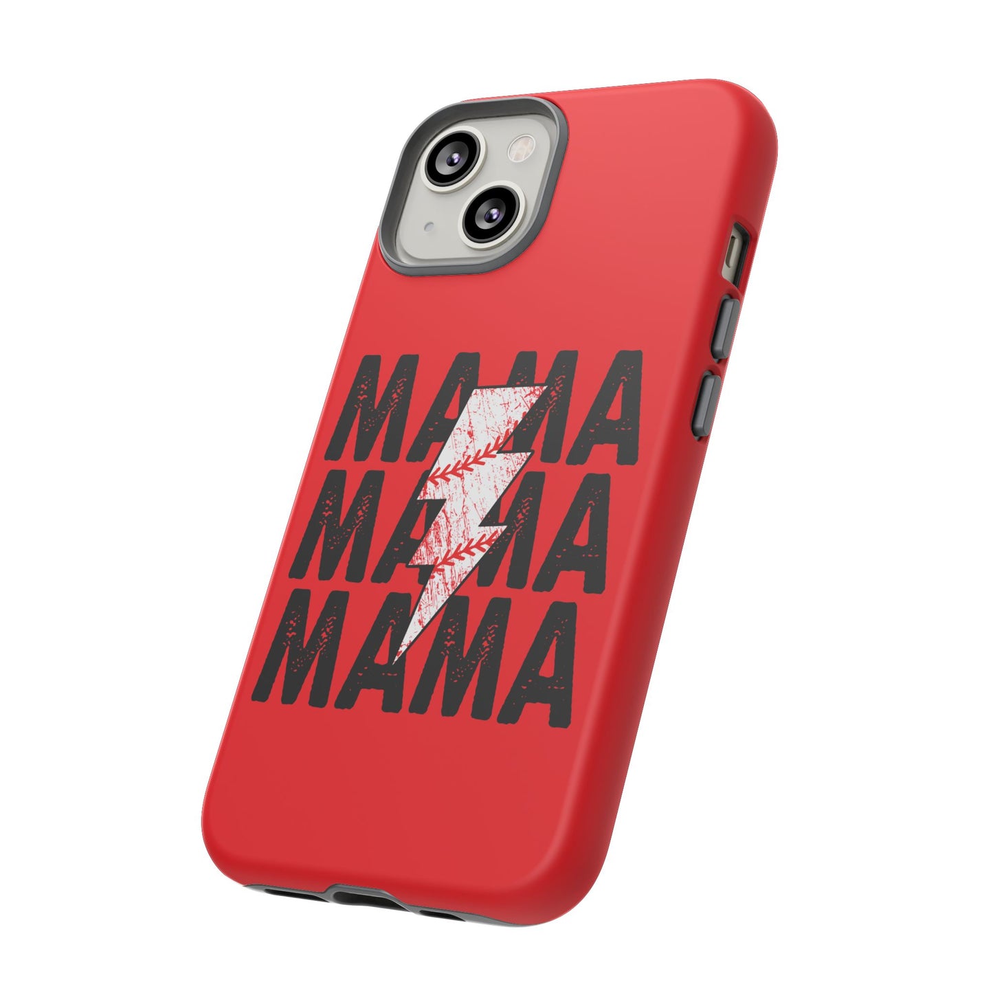 Baseball Mama Lightning Phone Case - Bold Red Design for Moms, Gift for Mother's Day, Birthday, Sports Fans, Tough and Stylish