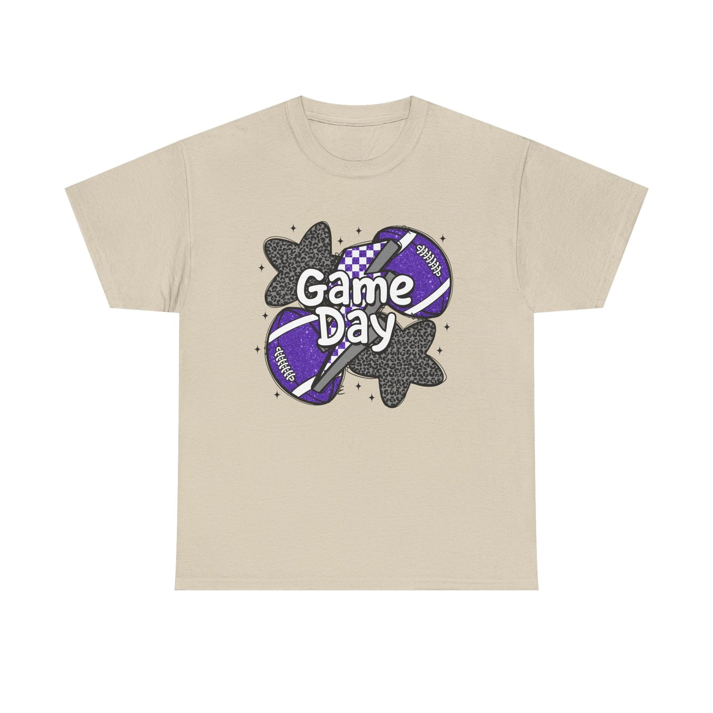 Football Game Day Tee Purple & Black