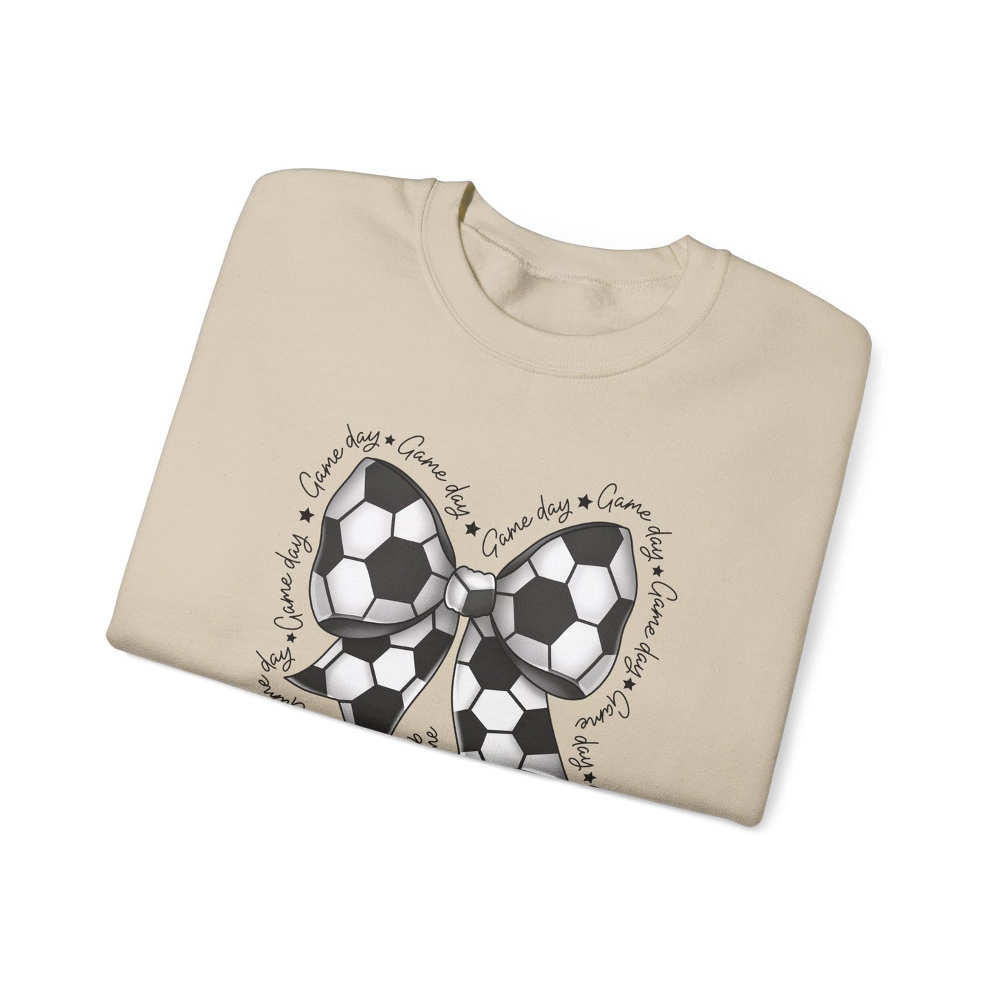 Soccer Bow Crewneck Sweatshirt — Cute Soccer Ball Bow Graphic