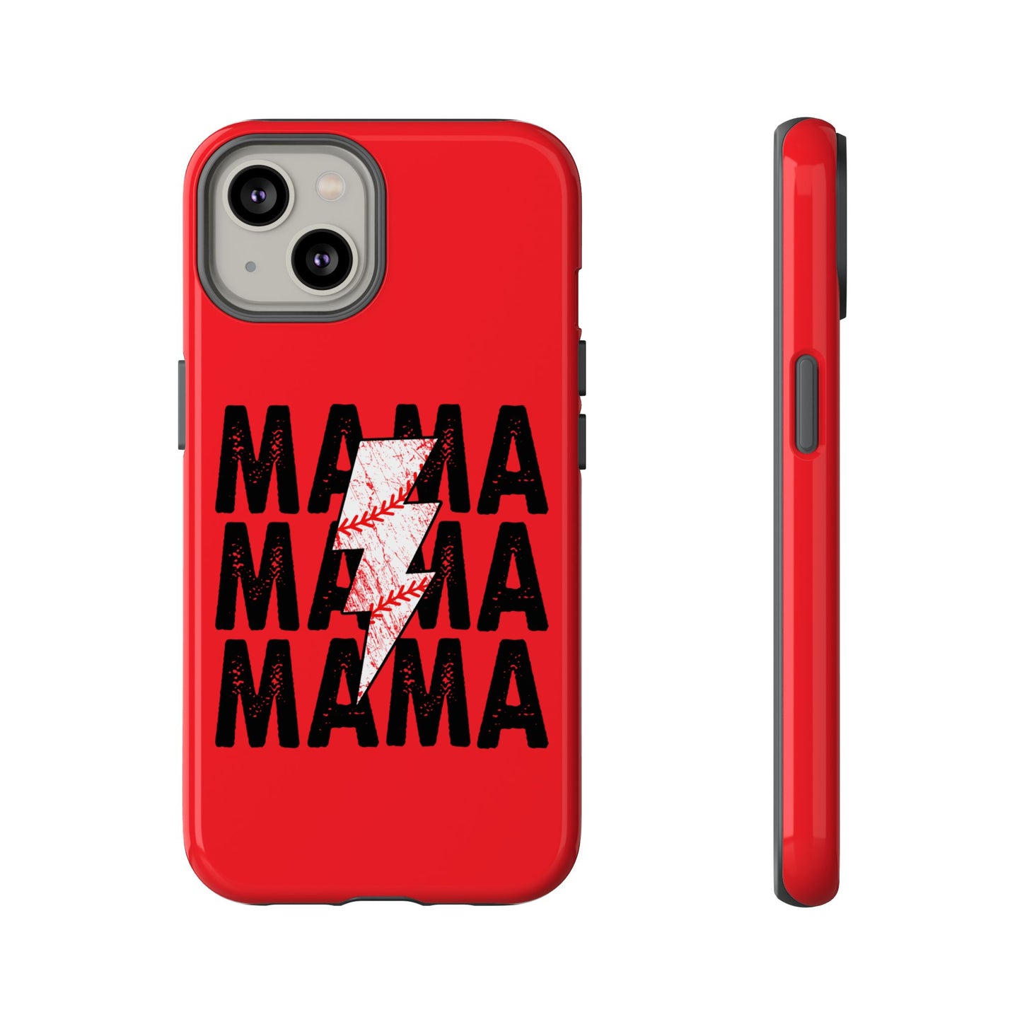 Baseball Mama Lightning Phone Case - Bold Red Design for Moms, Gift for Mother's Day, Birthday, Sports Fans, Tough and Stylish