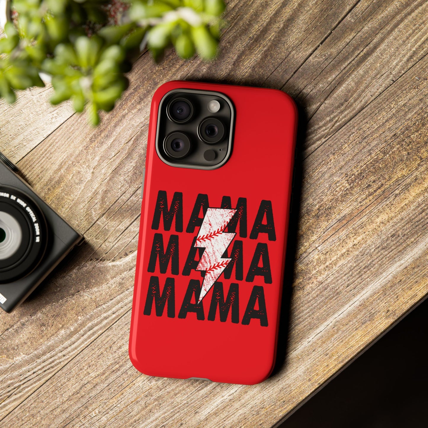 Baseball Mama Lightning Phone Case - Bold Red Design for Moms, Gift for Mother's Day, Birthday, Sports Fans, Tough and Stylish