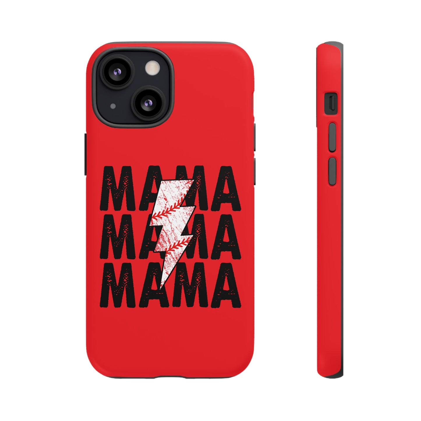 Baseball Mama Lightning Phone Case - Bold Red Design for Moms, Gift for Mother's Day, Birthday, Sports Fans, Tough and Stylish
