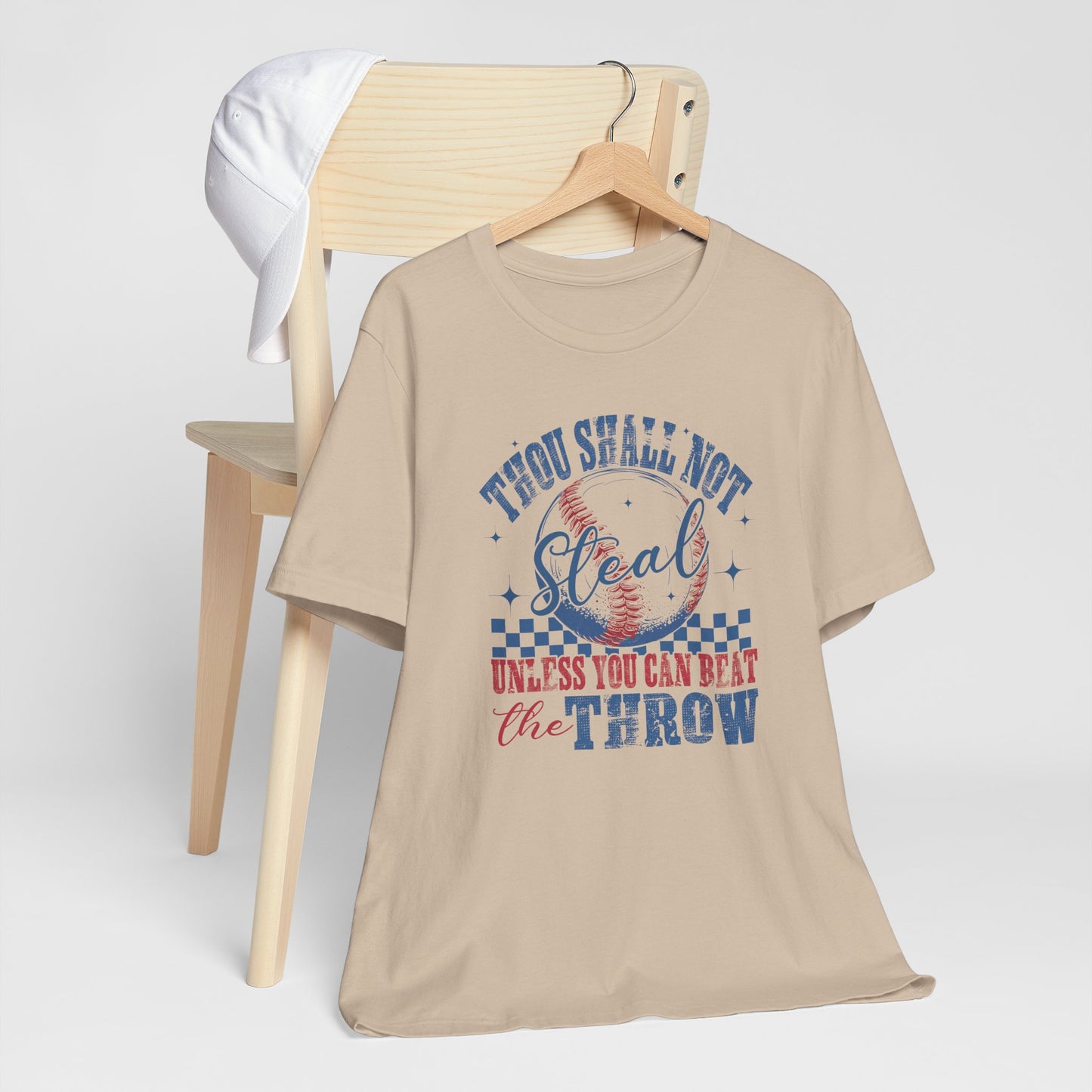 Baseball Tee — "Thou Shall Not Steal Unless You Can Beat the Throw" Vintage Baseball T‑Shirt