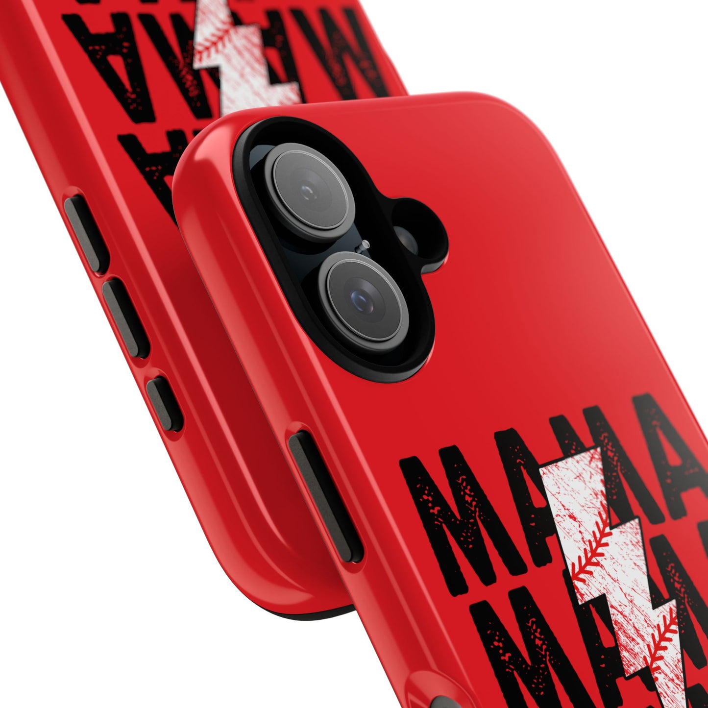 Baseball Mama Lightning Phone Case - Bold Red Design for Moms, Gift for Mother's Day, Birthday, Sports Fans, Tough and Stylish