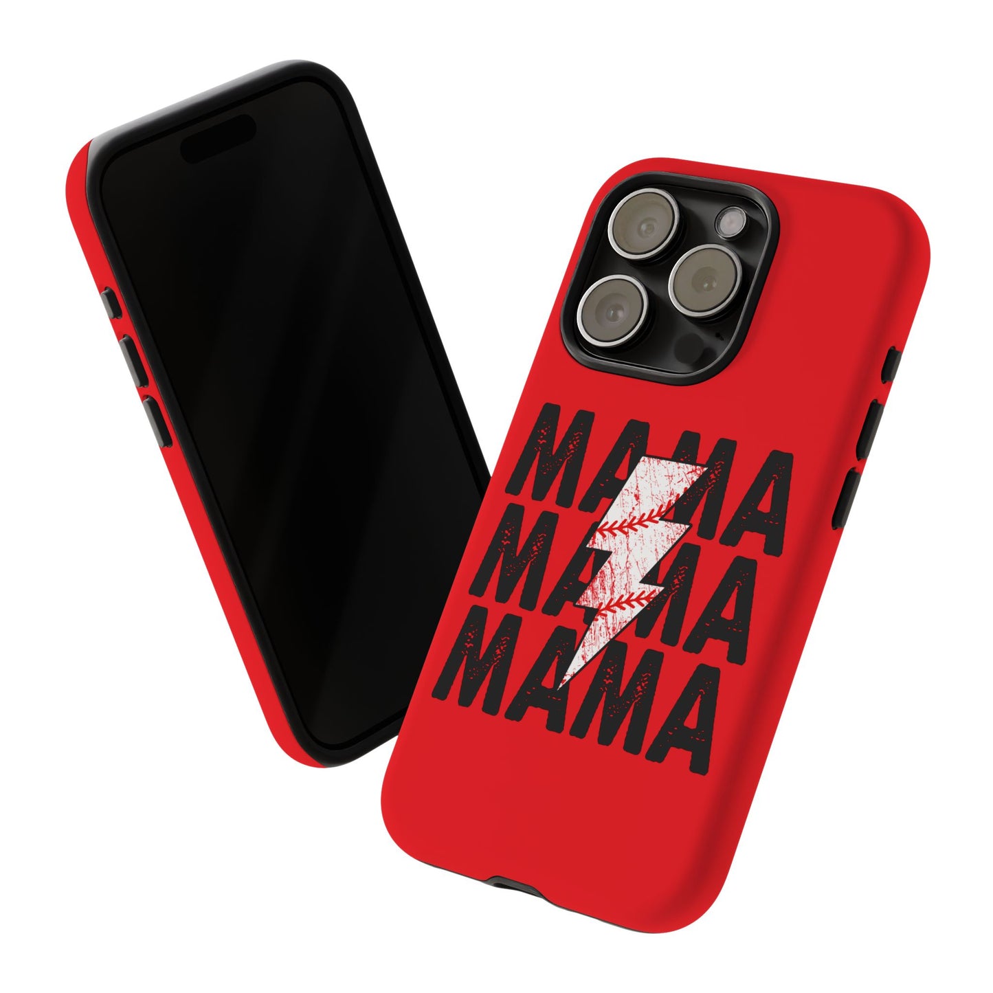 Baseball Mama Lightning Phone Case - Bold Red Design for Moms, Gift for Mother's Day, Birthday, Sports Fans, Tough and Stylish