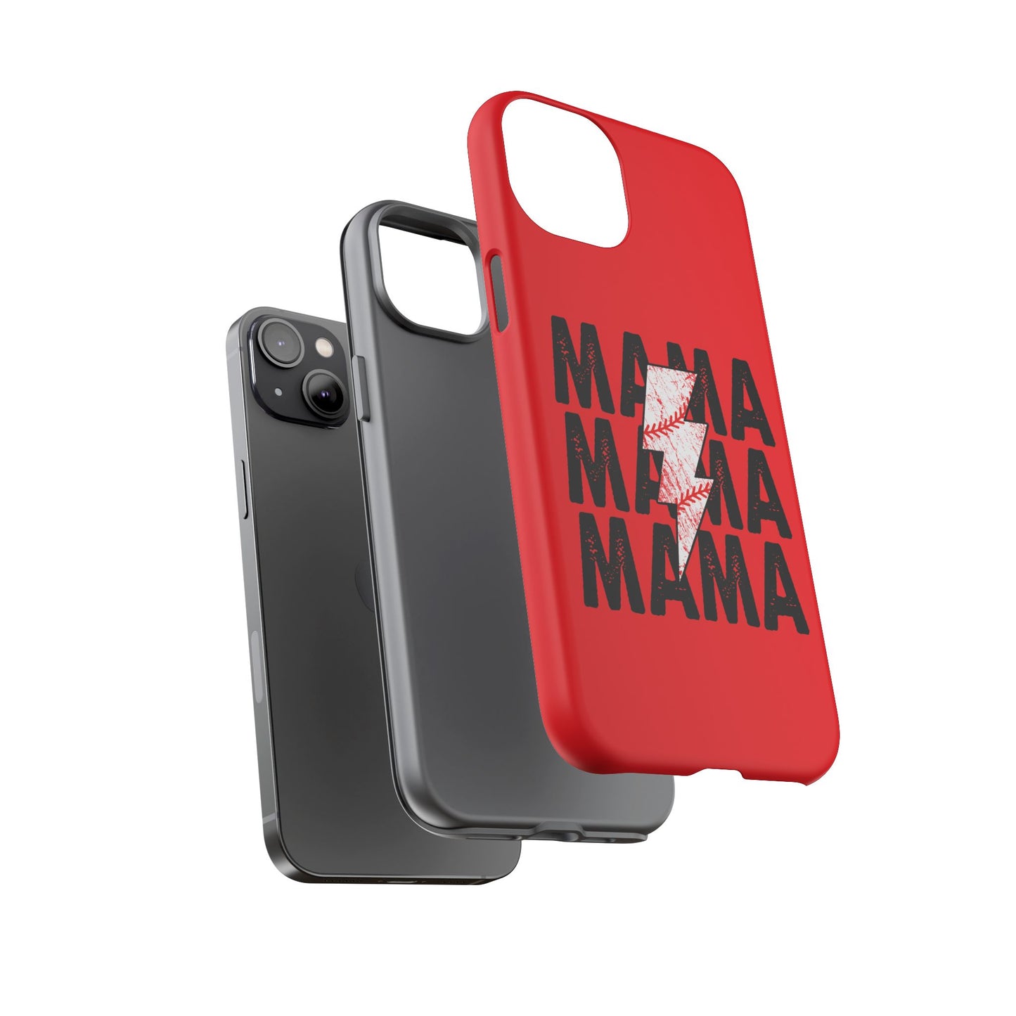 Baseball Mama Lightning Phone Case - Bold Red Design for Moms, Gift for Mother's Day, Birthday, Sports Fans, Tough and Stylish