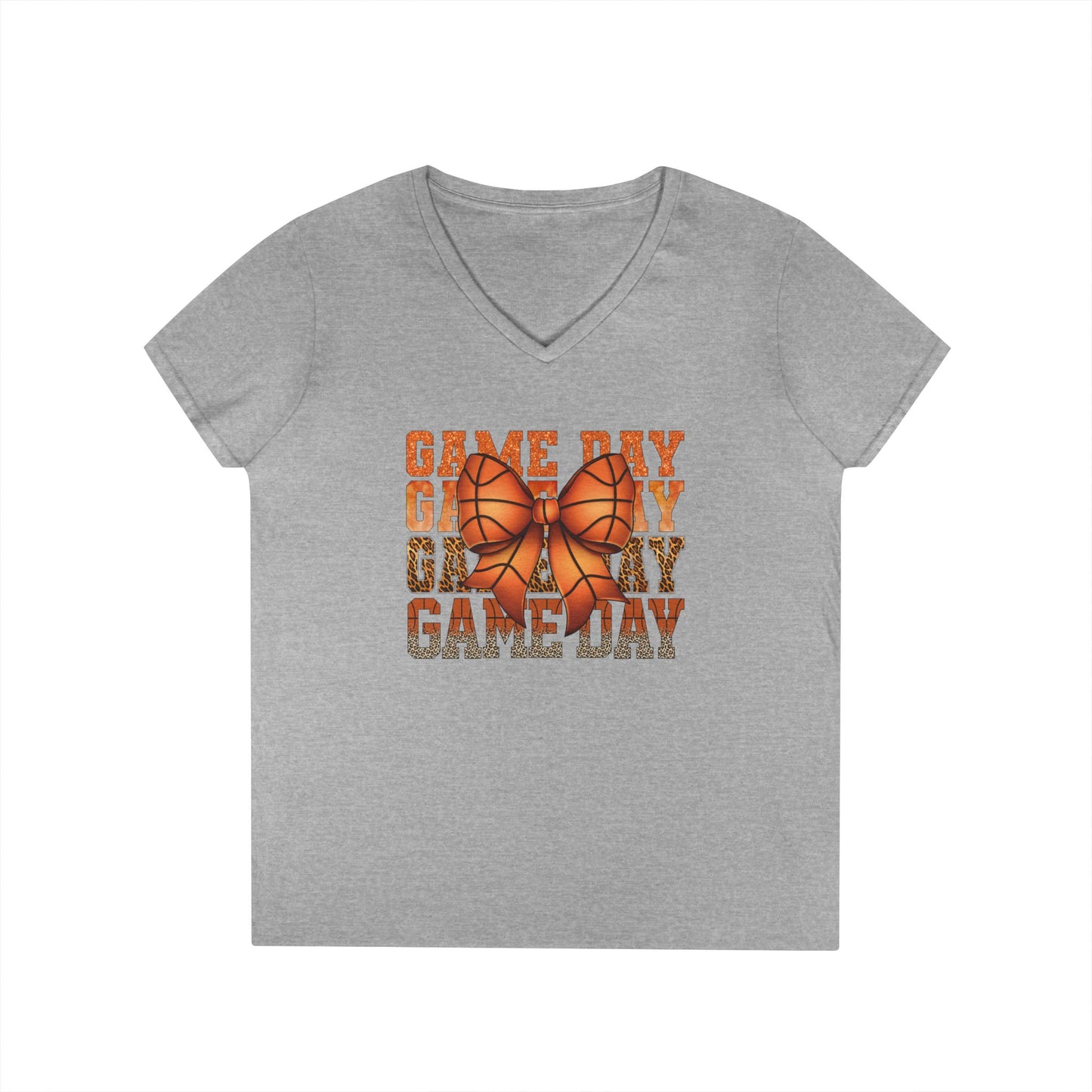 V-Neck T-Shirt Basketball Mom Game Day Shirt
