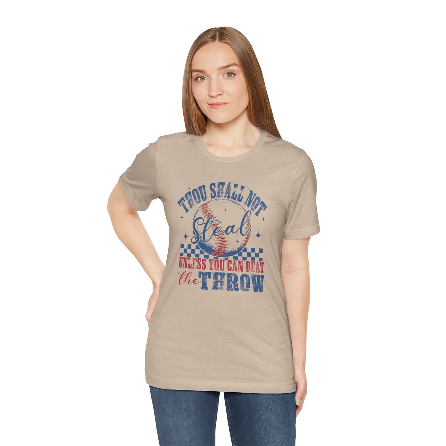 Baseball Tee — "Thou Shall Not Steal Unless You Can Beat the Throw" Vintage Baseball T‑Shirt
