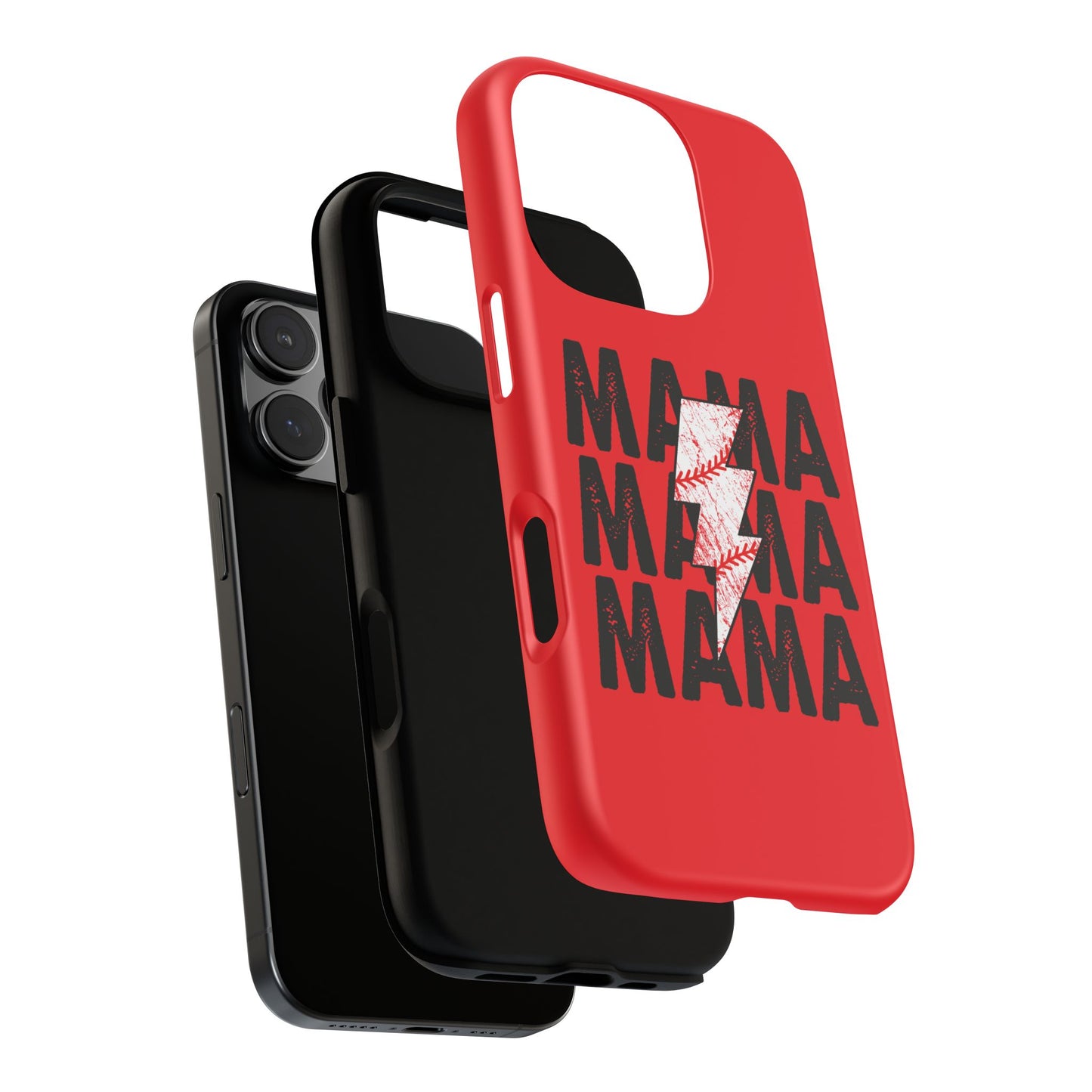 Baseball Mama Lightning Phone Case - Bold Red Design for Moms, Gift for Mother's Day, Birthday, Sports Fans, Tough and Stylish