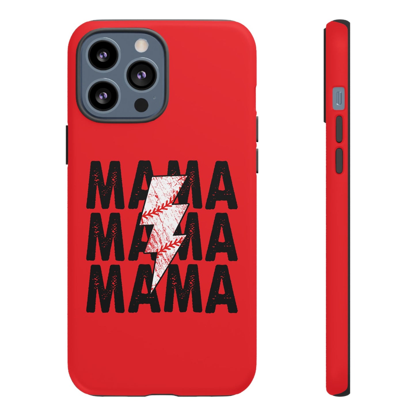 Baseball Mama Lightning Phone Case - Bold Red Design for Moms, Gift for Mother's Day, Birthday, Sports Fans, Tough and Stylish