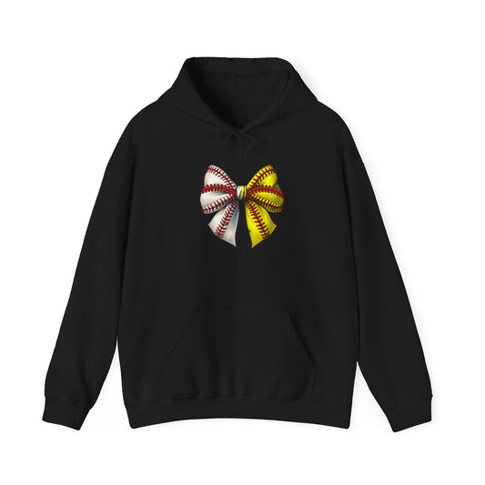 Baseball & Softball Heart Hoodie – Red & Yellow Stitch Love Pullover