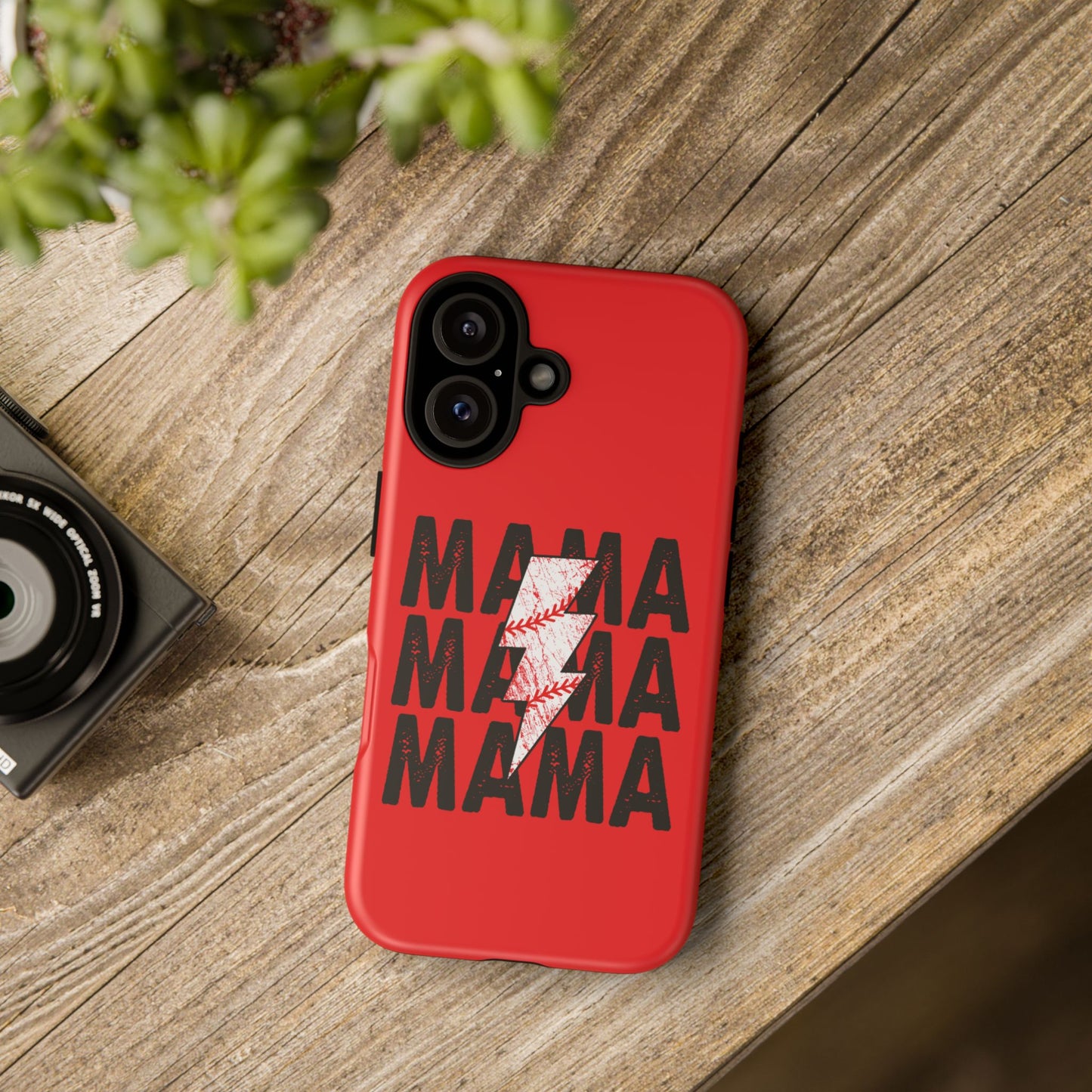 Baseball Mama Lightning Phone Case - Bold Red Design for Moms, Gift for Mother's Day, Birthday, Sports Fans, Tough and Stylish