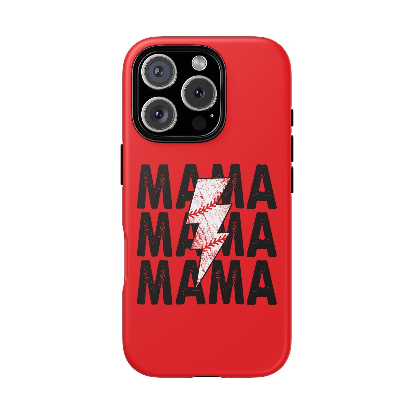 Baseball Mama Lightning Phone Case - Bold Red Design for Moms, Gift for Mother's Day, Birthday, Sports Fans, Tough and Stylish