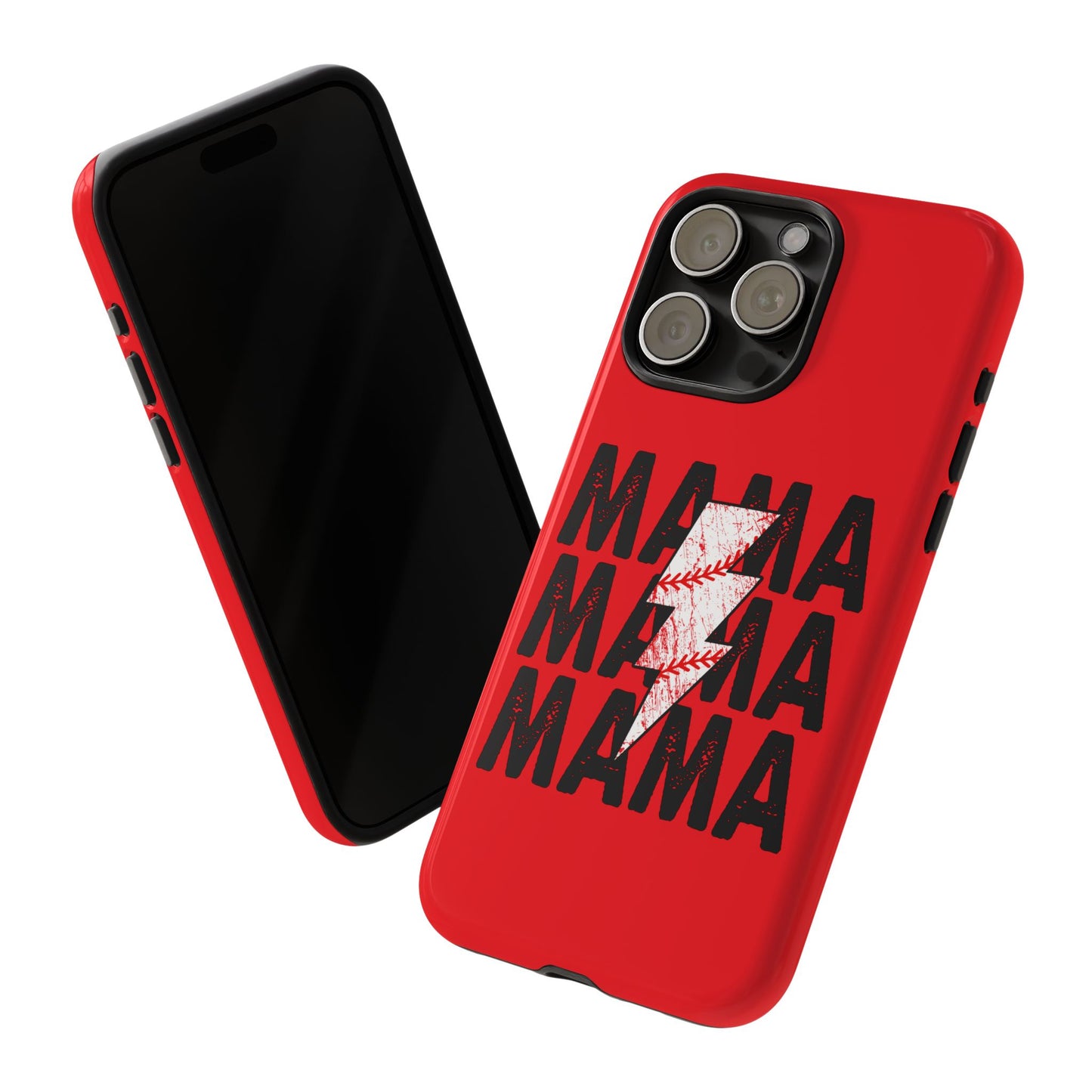 Baseball Mama Lightning Phone Case - Bold Red Design for Moms, Gift for Mother's Day, Birthday, Sports Fans, Tough and Stylish