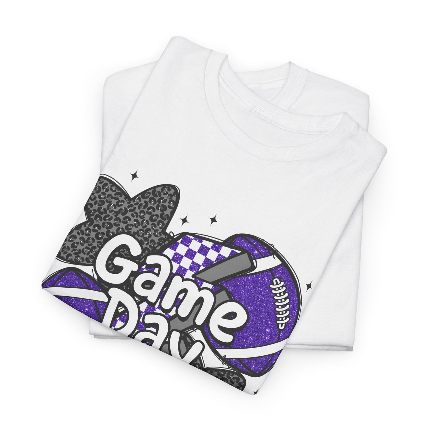 Football Game Day Tee Purple & Black