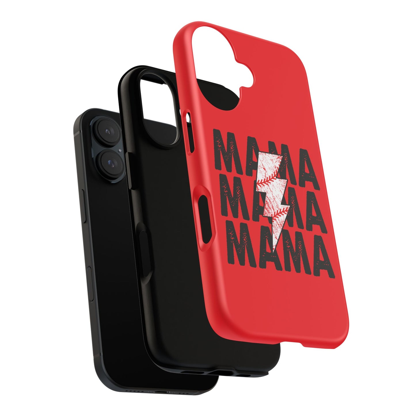 Baseball Mama Lightning Phone Case - Bold Red Design for Moms, Gift for Mother's Day, Birthday, Sports Fans, Tough and Stylish