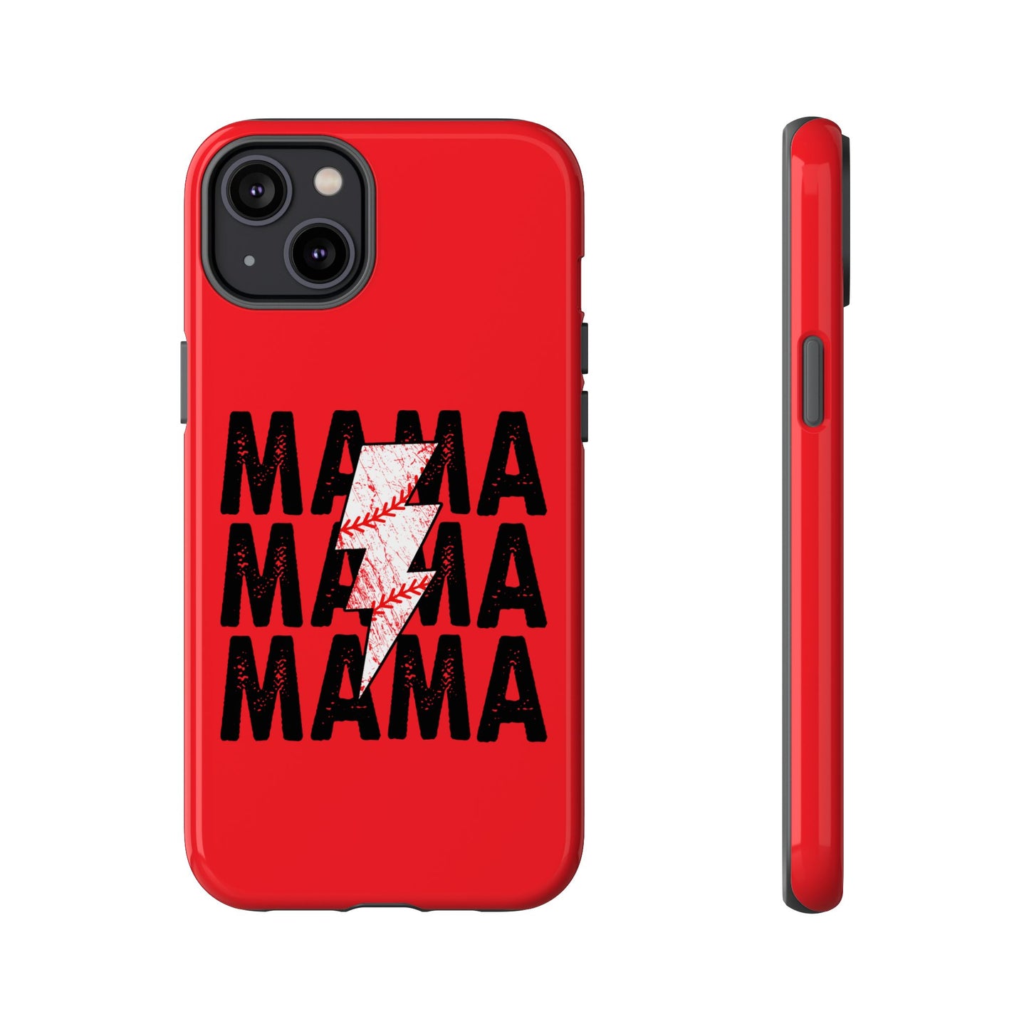 Baseball Mama Lightning Phone Case - Bold Red Design for Moms, Gift for Mother's Day, Birthday, Sports Fans, Tough and Stylish