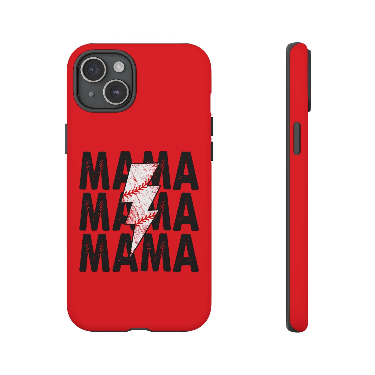 Baseball Mama Lightning Phone Case - Bold Red Design for Moms, Gift for Mother's Day, Birthday, Sports Fans, Tough and Stylish