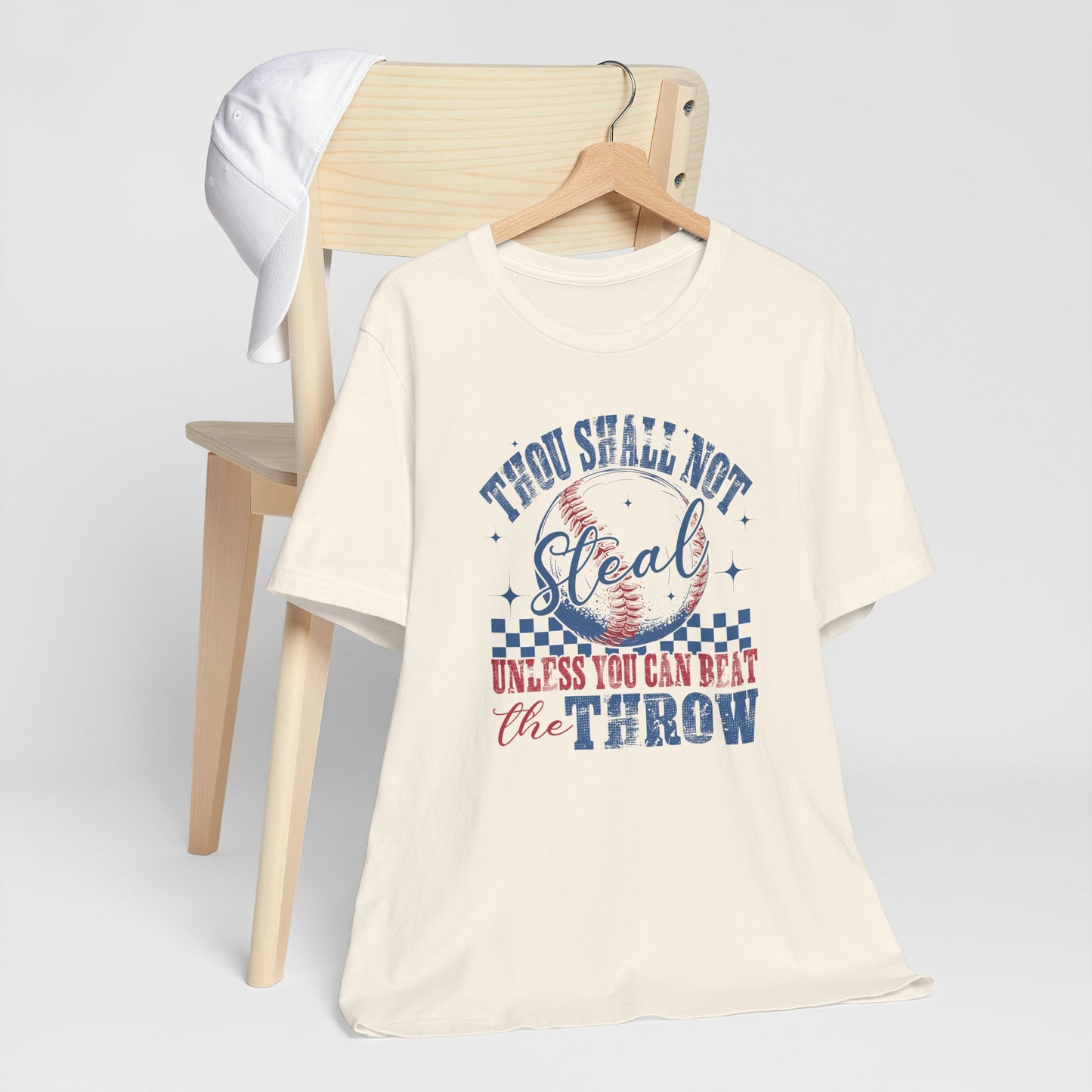 Baseball Tee — "Thou Shall Not Steal Unless You Can Beat the Throw" Vintage Baseball T‑Shirt