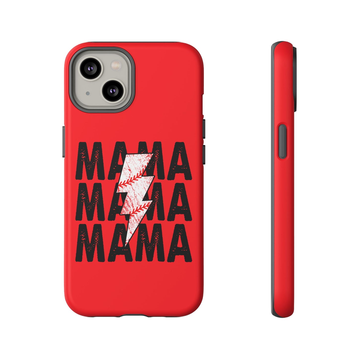Baseball Mama Lightning Phone Case - Bold Red Design for Moms, Gift for Mother's Day, Birthday, Sports Fans, Tough and Stylish