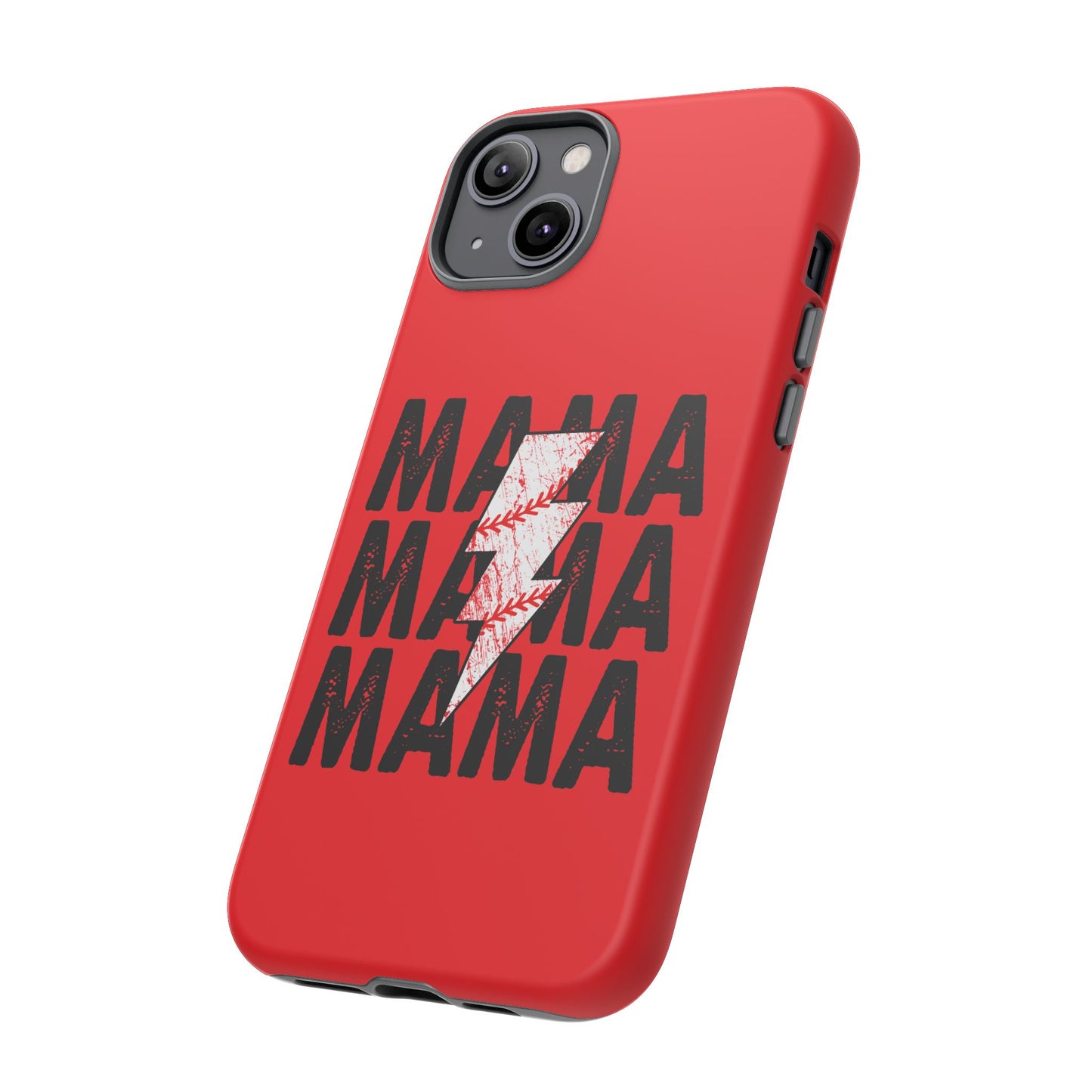 Baseball Mama Lightning Phone Case - Bold Red Design for Moms, Gift for Mother's Day, Birthday, Sports Fans, Tough and Stylish