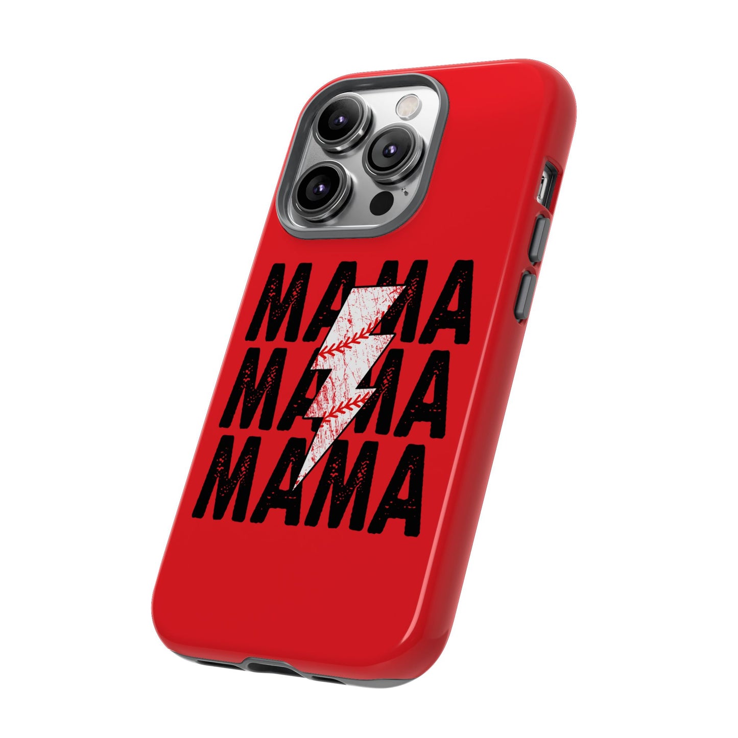 Baseball Mama Lightning Phone Case - Bold Red Design for Moms, Gift for Mother's Day, Birthday, Sports Fans, Tough and Stylish