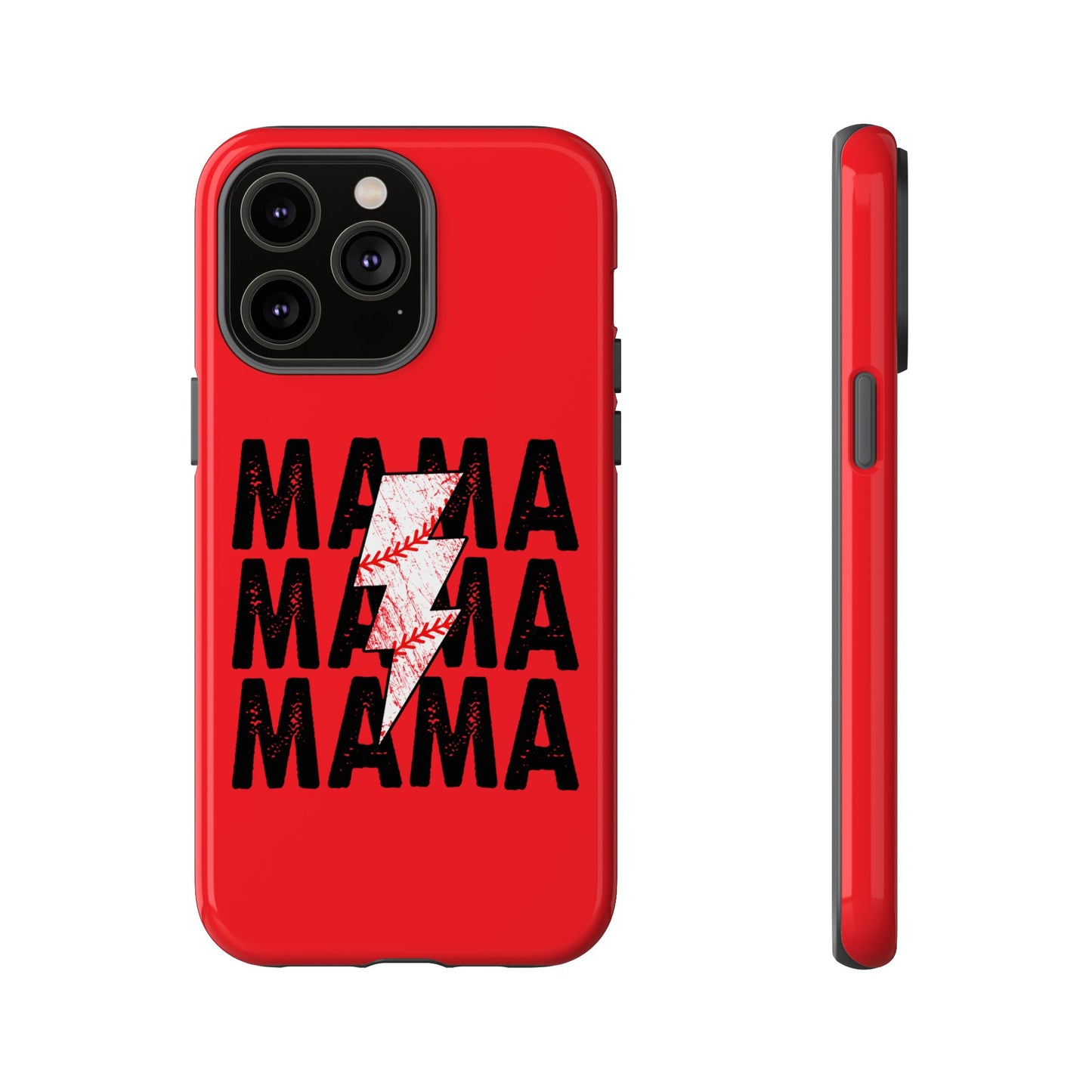 Baseball Mama Lightning Phone Case - Bold Red Design for Moms, Gift for Mother's Day, Birthday, Sports Fans, Tough and Stylish