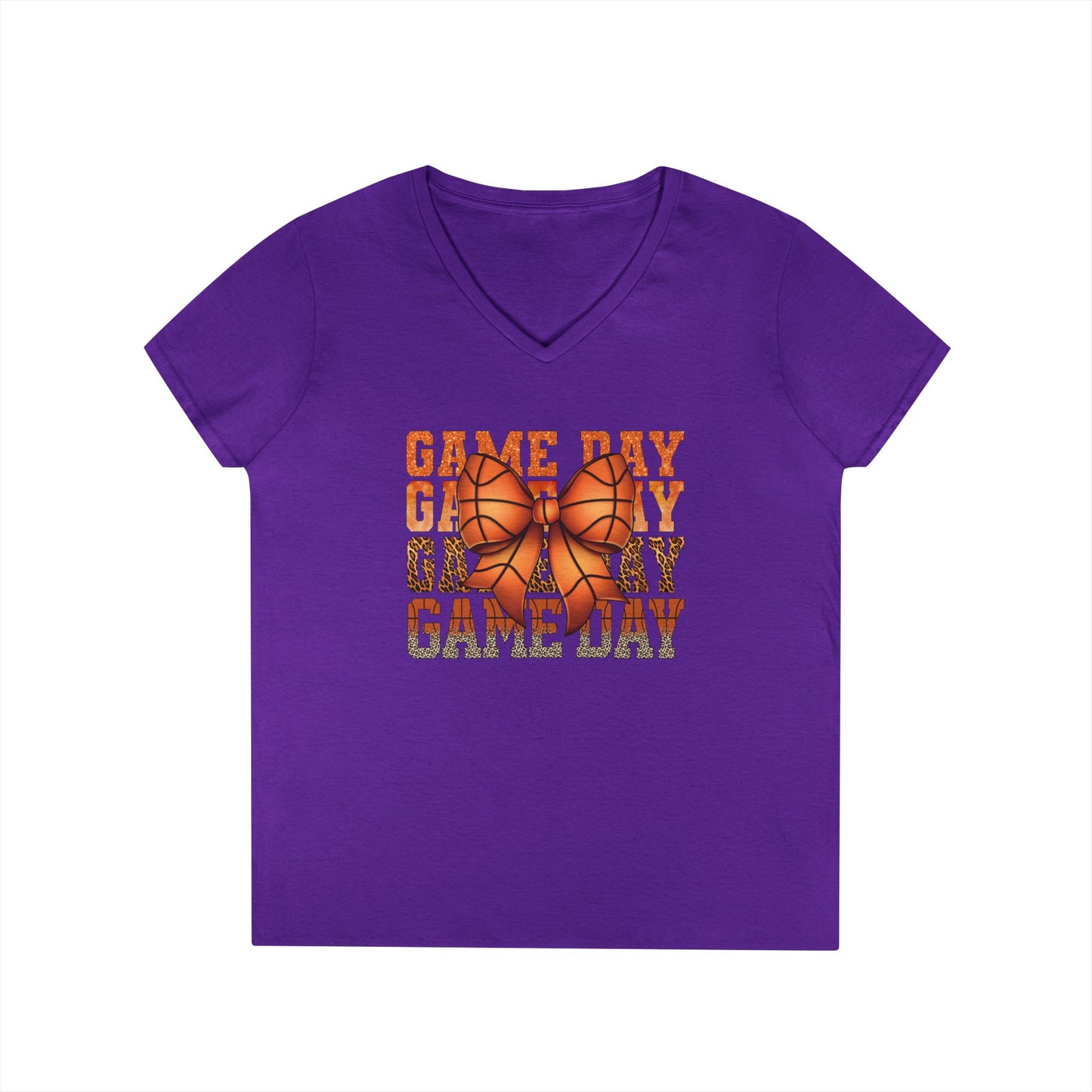 V-Neck T-Shirt Basketball Mom Game Day Shirt