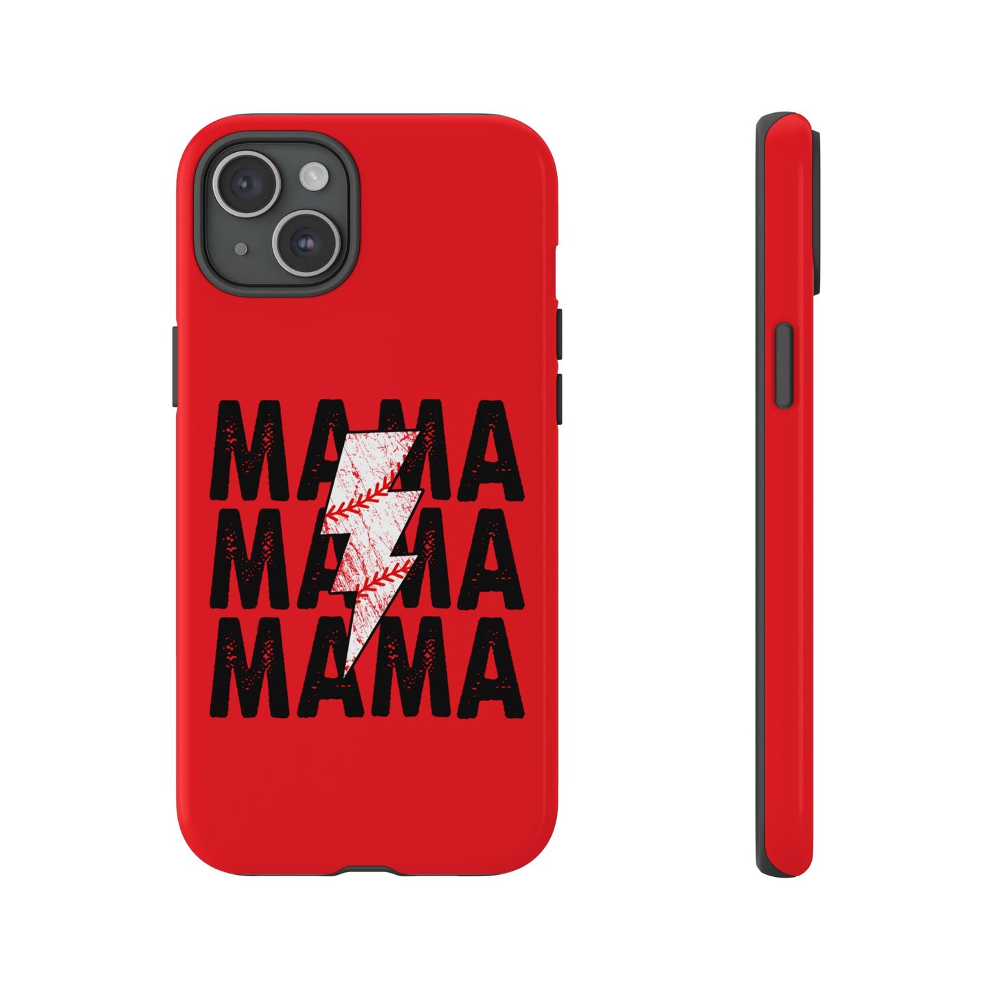 Baseball Mama Lightning Phone Case - Bold Red Design for Moms, Gift for Mother's Day, Birthday, Sports Fans, Tough and Stylish