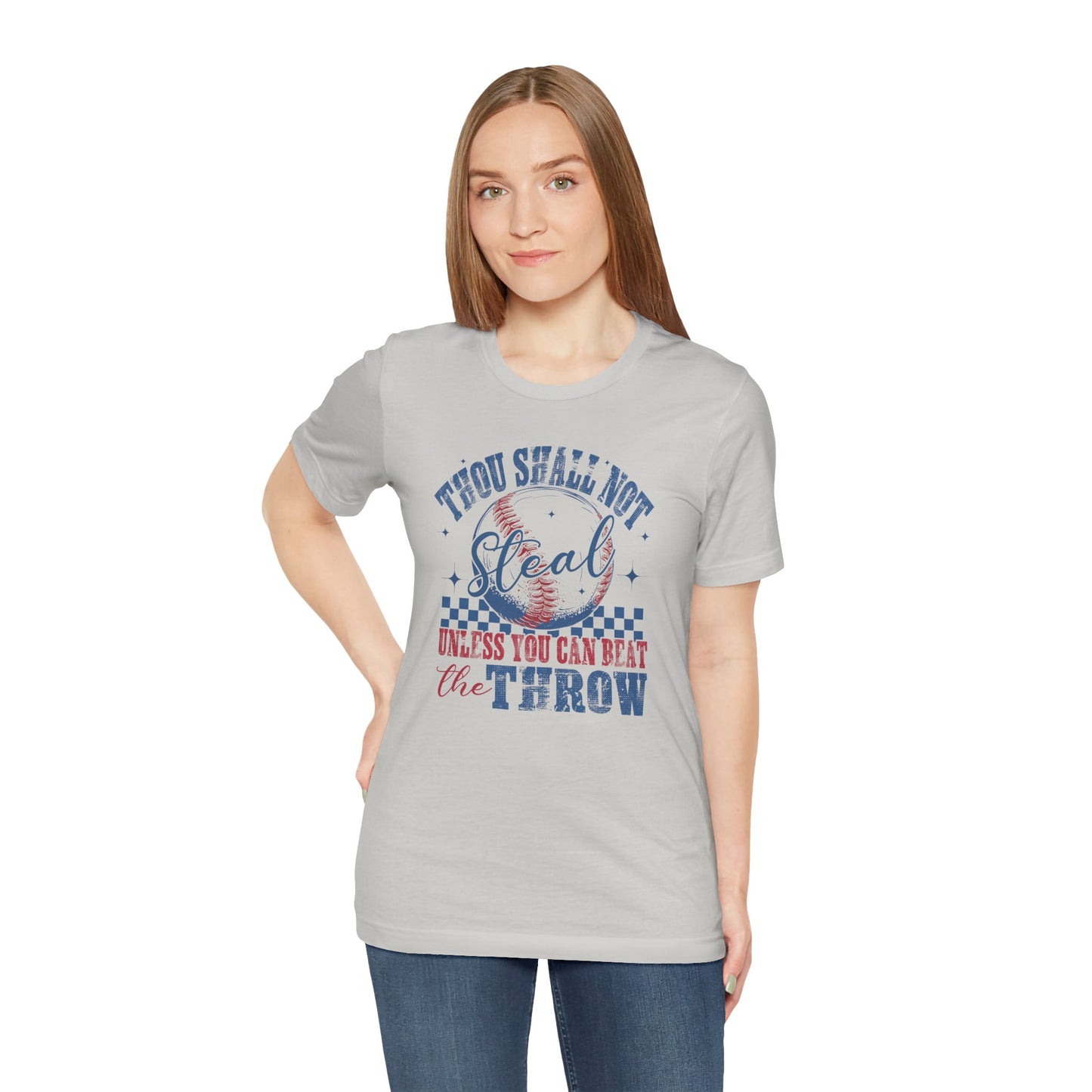 Baseball Tee — "Thou Shall Not Steal Unless You Can Beat the Throw" Vintage Baseball T‑Shirt