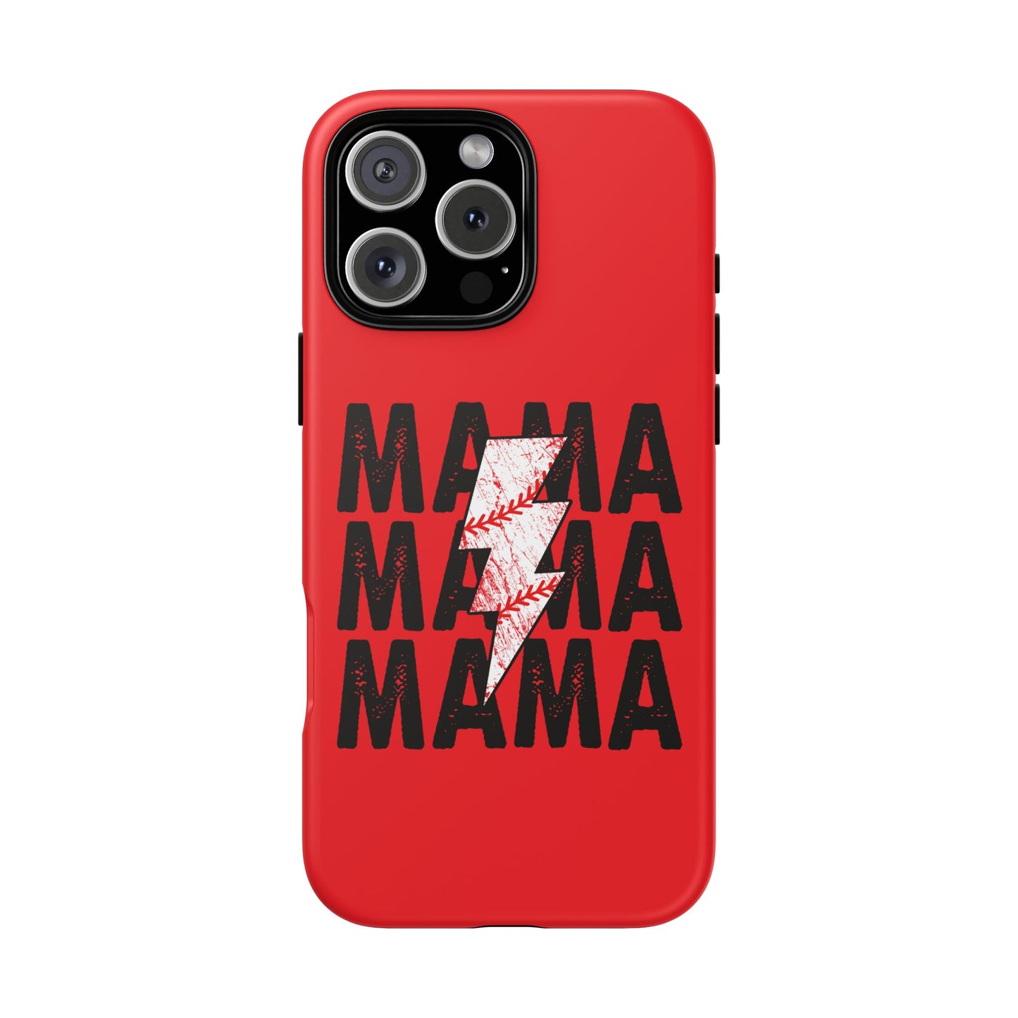 Baseball Mama Lightning Phone Case - Bold Red Design for Moms, Gift for Mother's Day, Birthday, Sports Fans, Tough and Stylish
