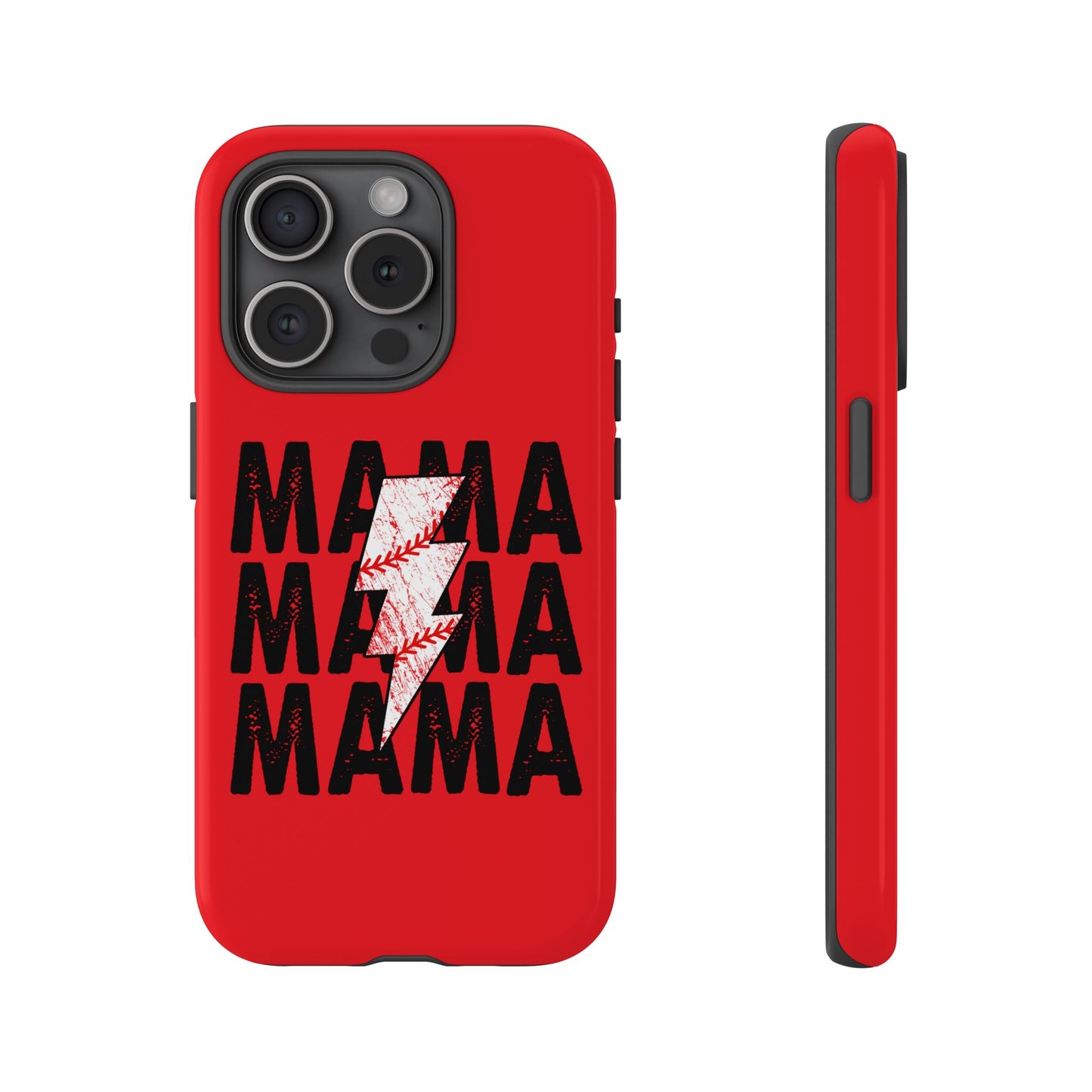 Baseball Mama Lightning Phone Case - Bold Red Design for Moms, Gift for Mother's Day, Birthday, Sports Fans, Tough and Stylish