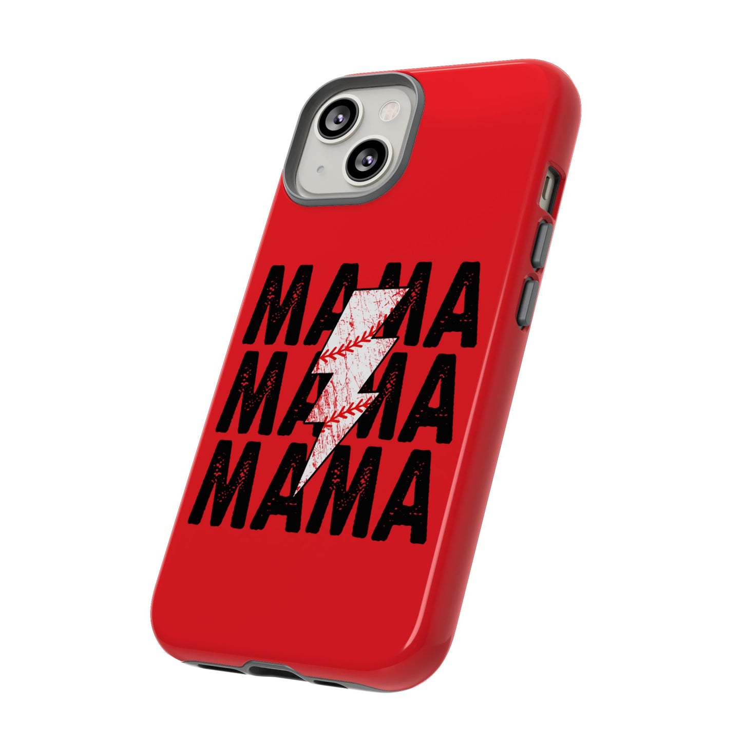 Baseball Mama Lightning Phone Case - Bold Red Design for Moms, Gift for Mother's Day, Birthday, Sports Fans, Tough and Stylish