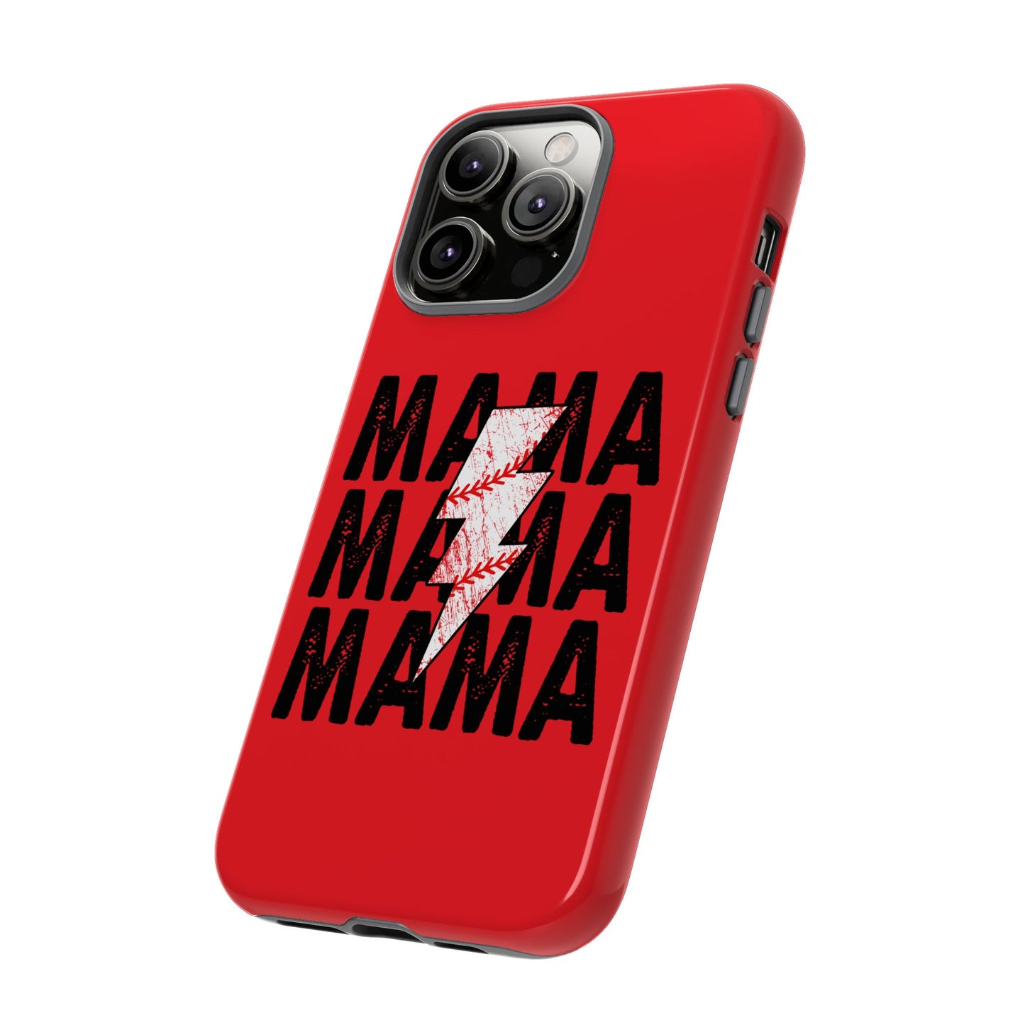 Baseball Mama Lightning Phone Case - Bold Red Design for Moms, Gift for Mother's Day, Birthday, Sports Fans, Tough and Stylish