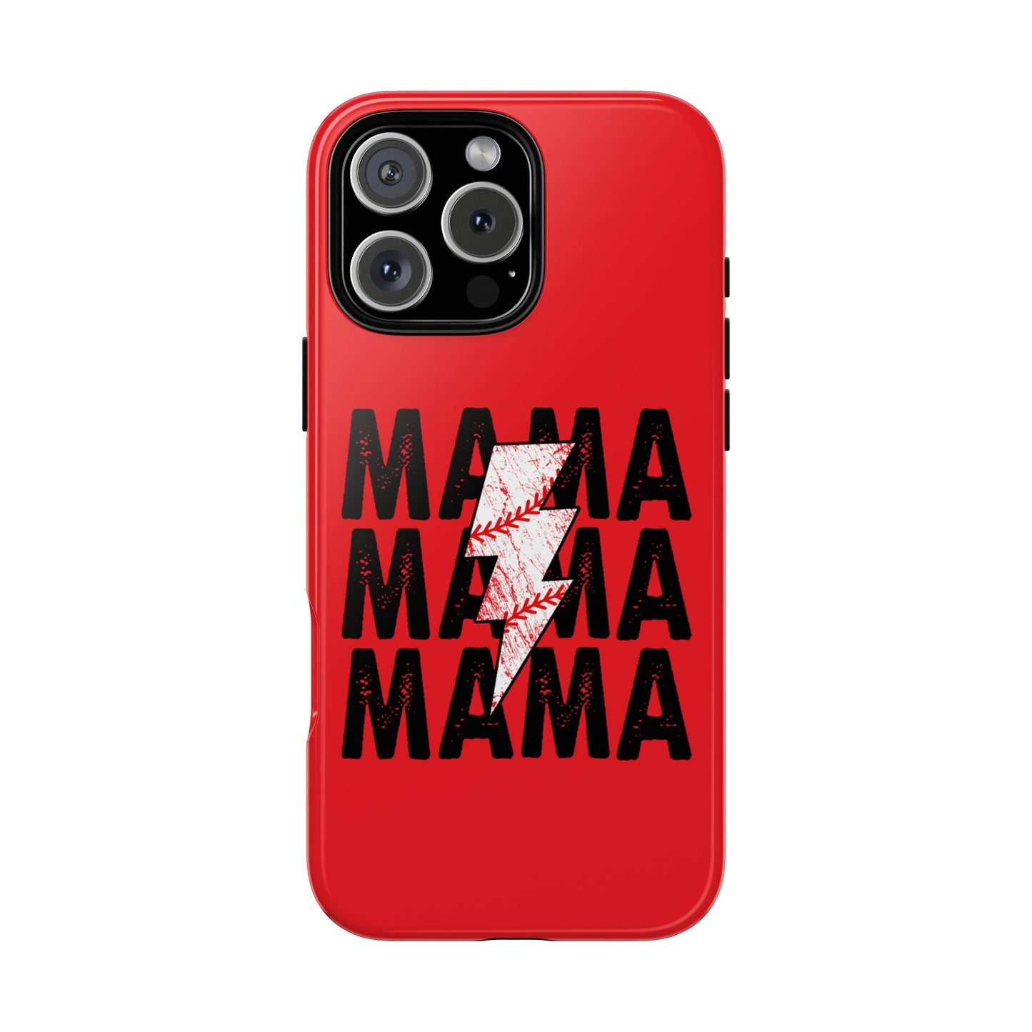 Baseball Mama Lightning Phone Case - Bold Red Design for Moms, Gift for Mother's Day, Birthday, Sports Fans, Tough and Stylish