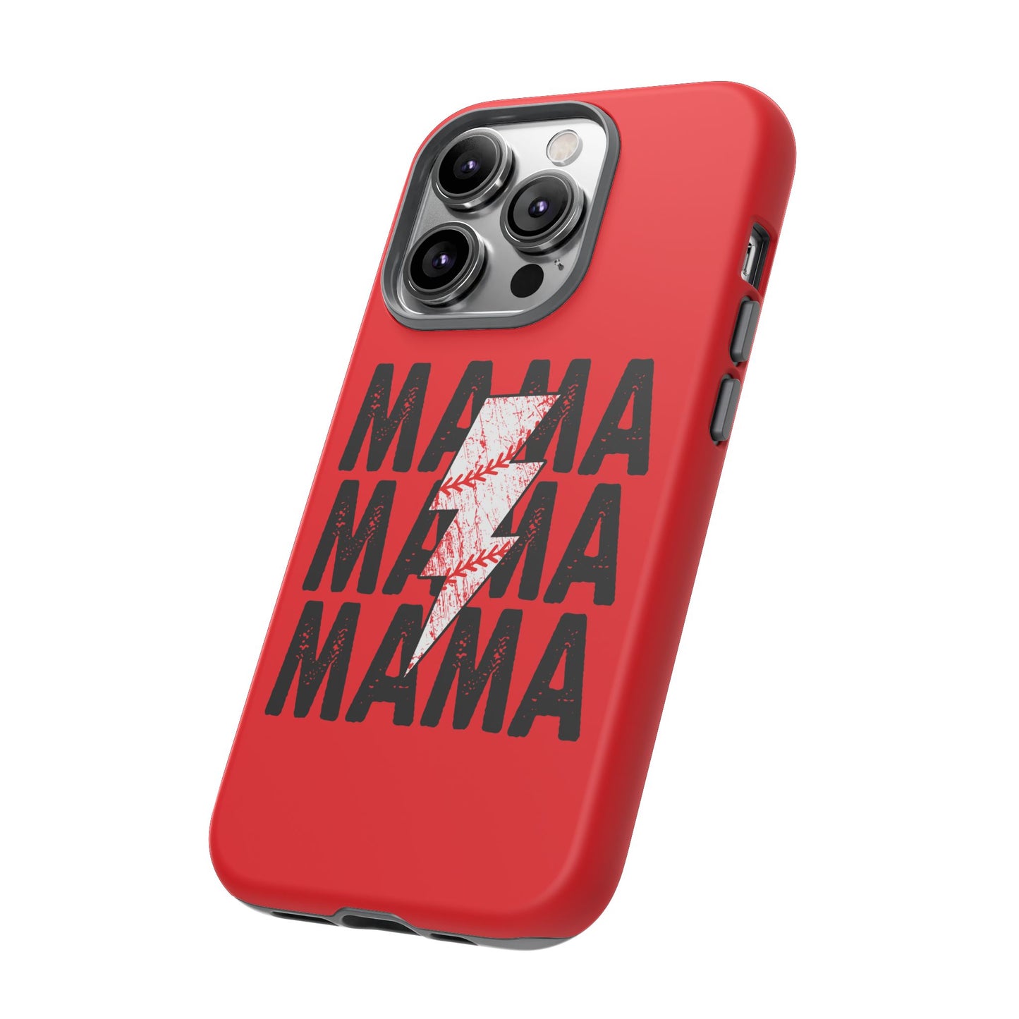 Baseball Mama Lightning Phone Case - Bold Red Design for Moms, Gift for Mother's Day, Birthday, Sports Fans, Tough and Stylish