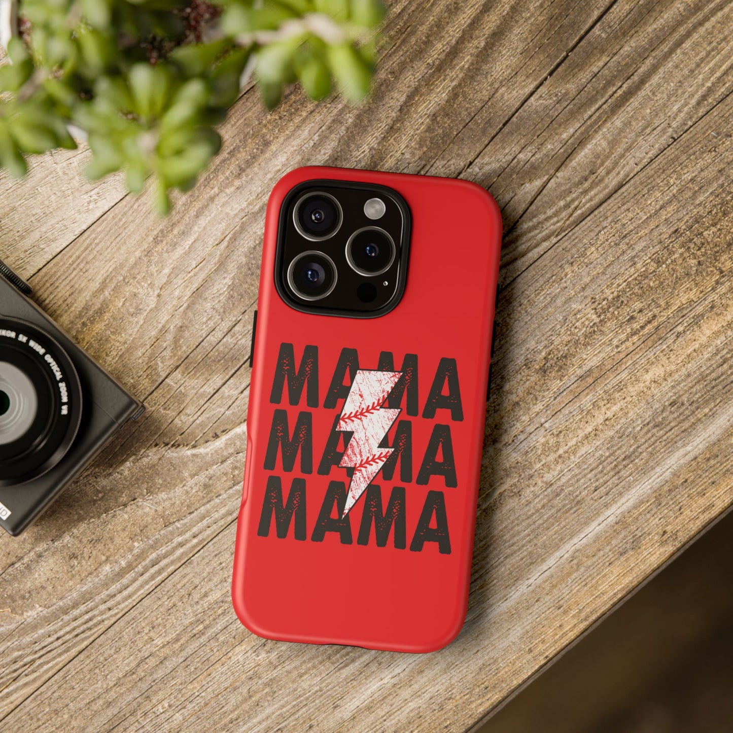 Baseball Mama Lightning Phone Case - Bold Red Design for Moms, Gift for Mother's Day, Birthday, Sports Fans, Tough and Stylish