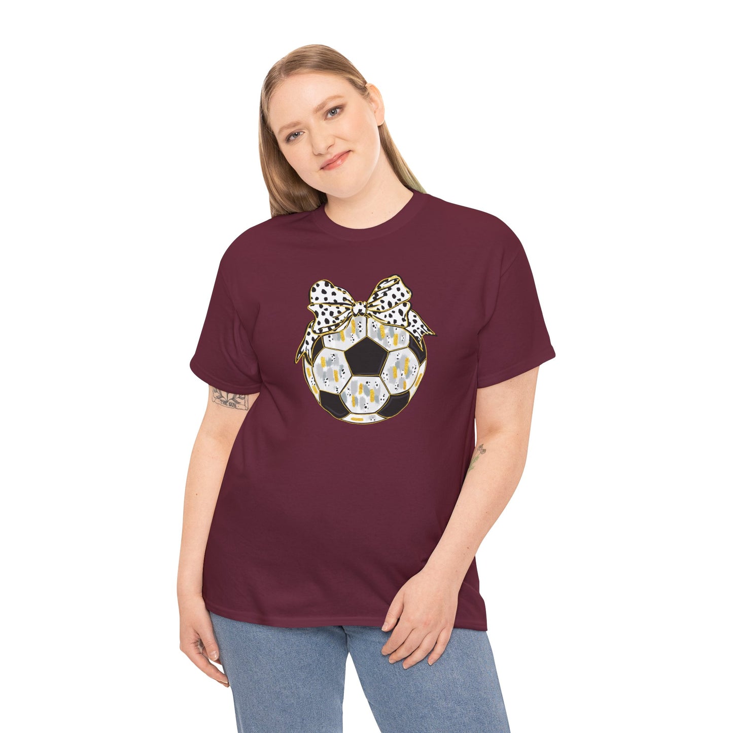 Soccer Ball with Polka Dot Bow T-Shirt