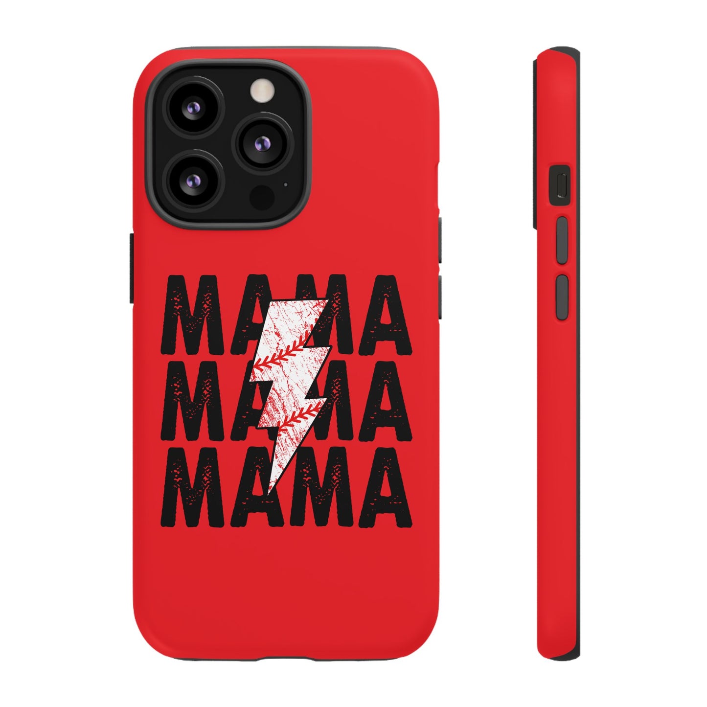 Baseball Mama Lightning Phone Case - Bold Red Design for Moms, Gift for Mother's Day, Birthday, Sports Fans, Tough and Stylish