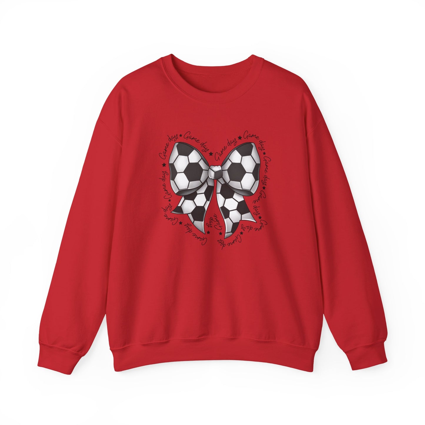 Soccer Bow Crewneck Sweatshirt — Cute Soccer Ball Bow Graphic