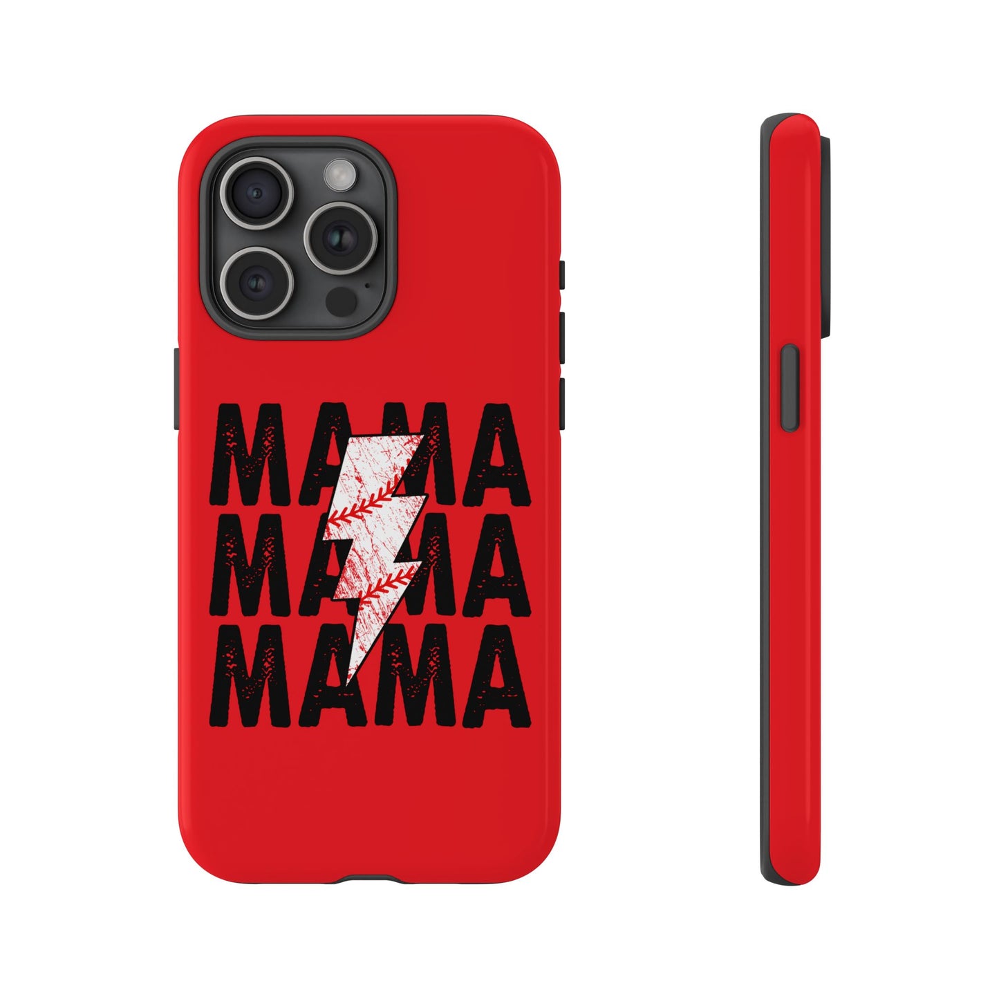 Baseball Mama Lightning Phone Case - Bold Red Design for Moms, Gift for Mother's Day, Birthday, Sports Fans, Tough and Stylish