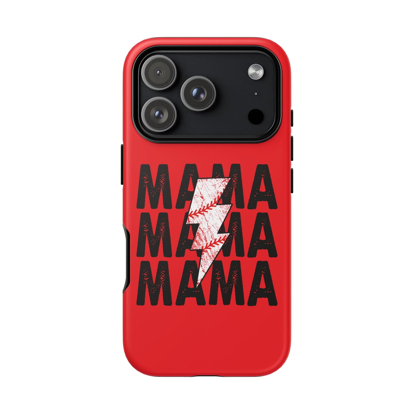 Baseball Mama Lightning Phone Case - Bold Red Design for Moms, Gift for Mother's Day, Birthday, Sports Fans, Tough and Stylish