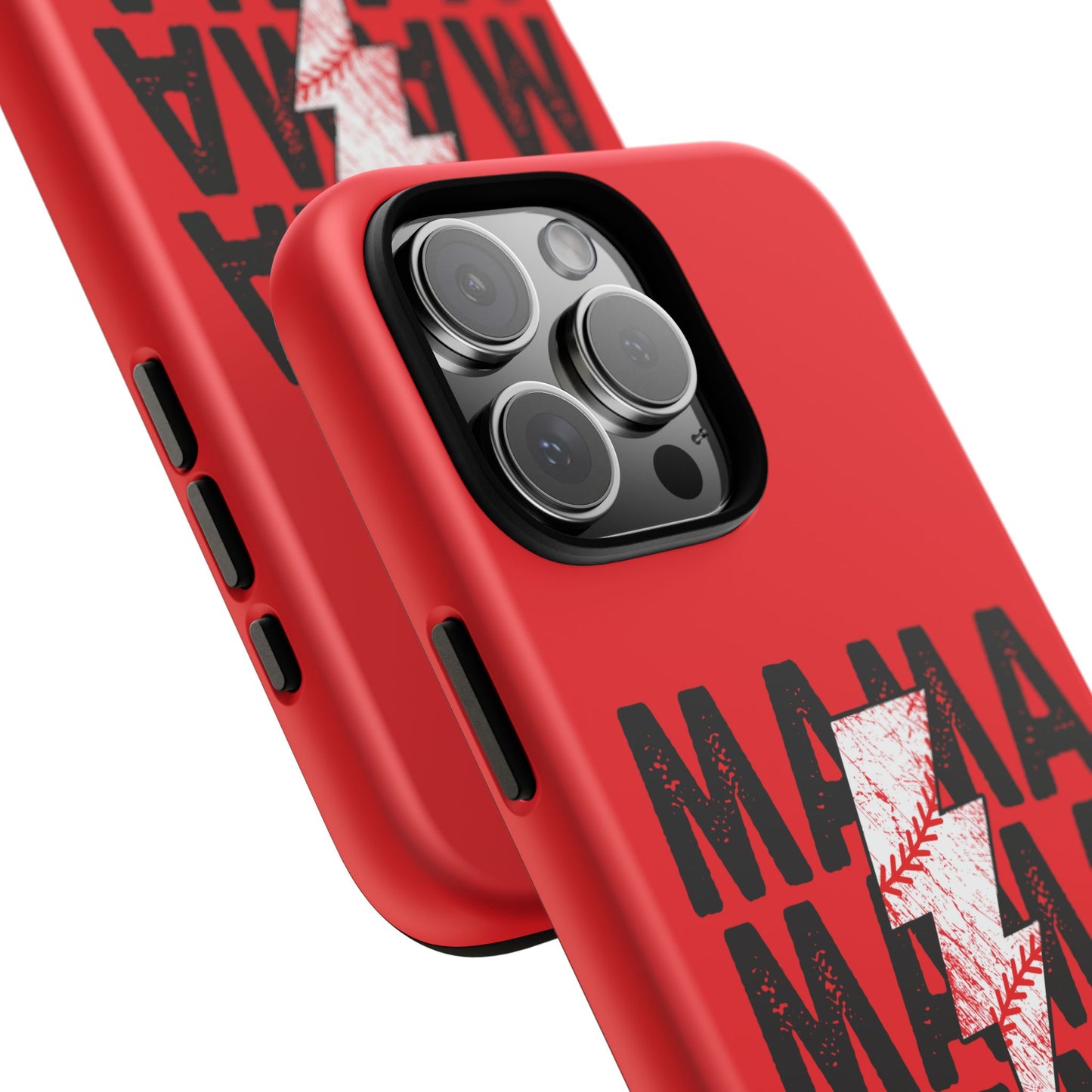 Baseball Mama Lightning Phone Case - Bold Red Design for Moms, Gift for Mother's Day, Birthday, Sports Fans, Tough and Stylish