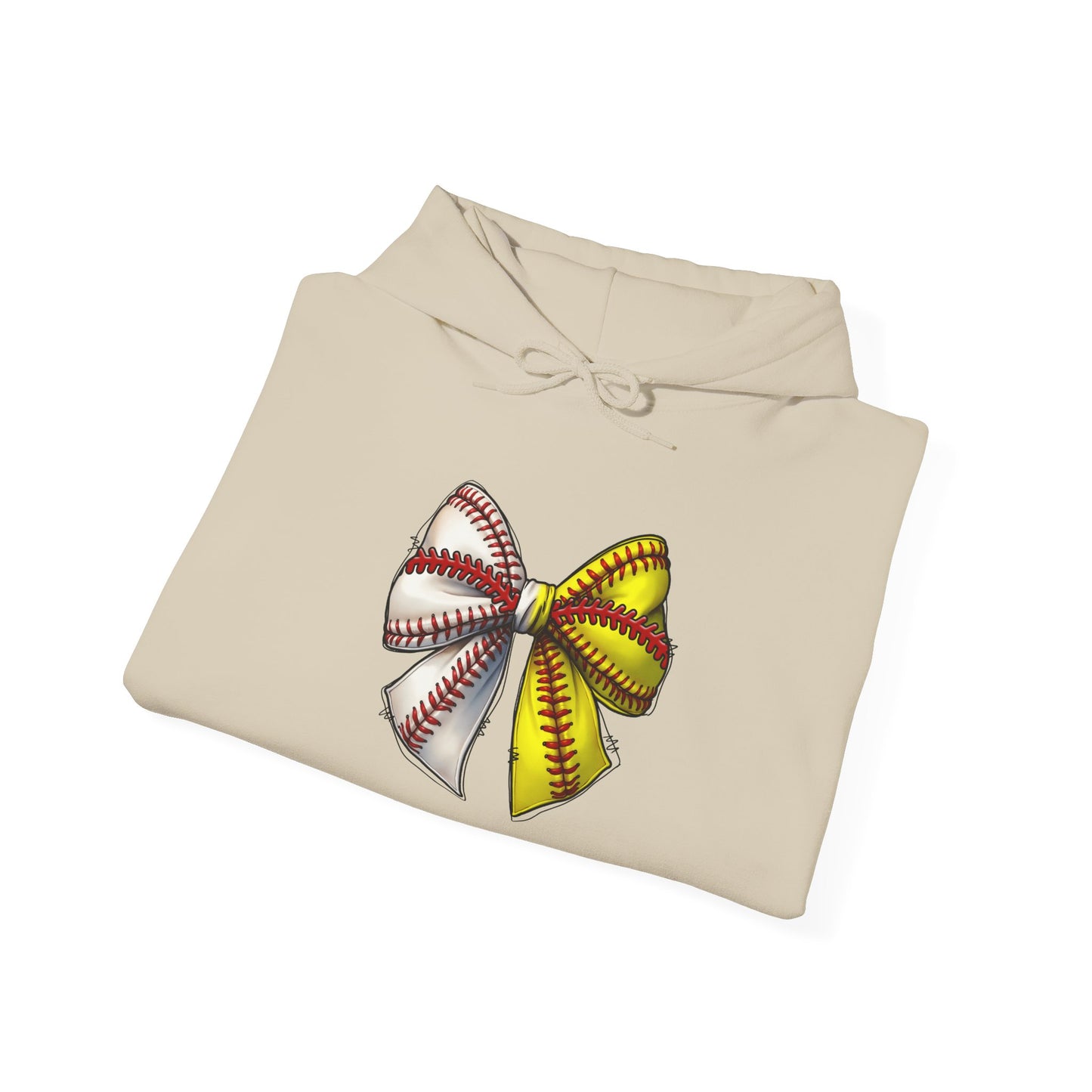 Baseball & Softball Heart Hoodie – Red & Yellow Stitch Love Pullover