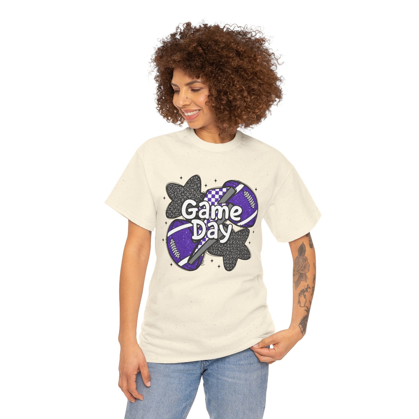 Football Game Day Tee Purple & Black